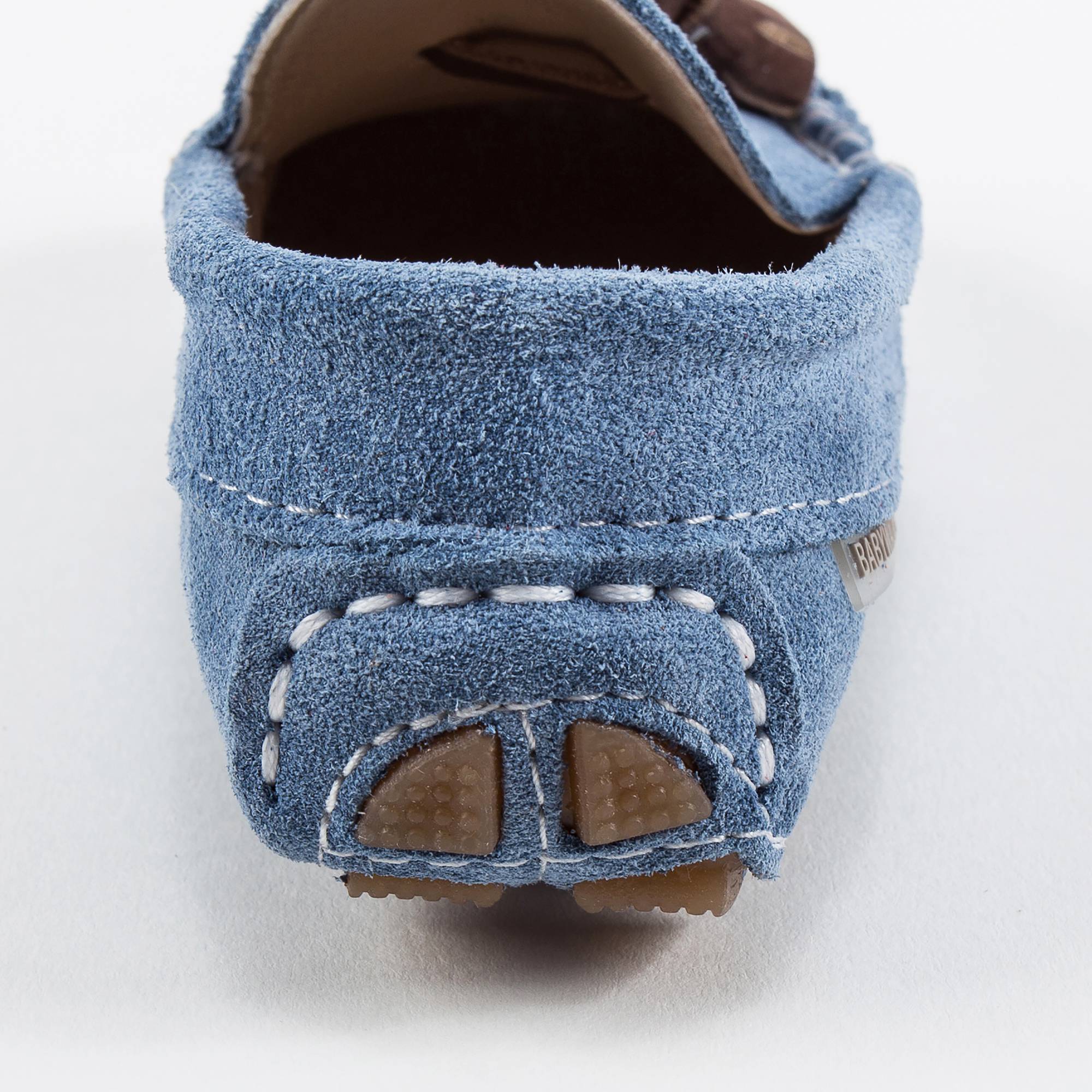 Boys Blue Suede Leather Tasselled Loafers