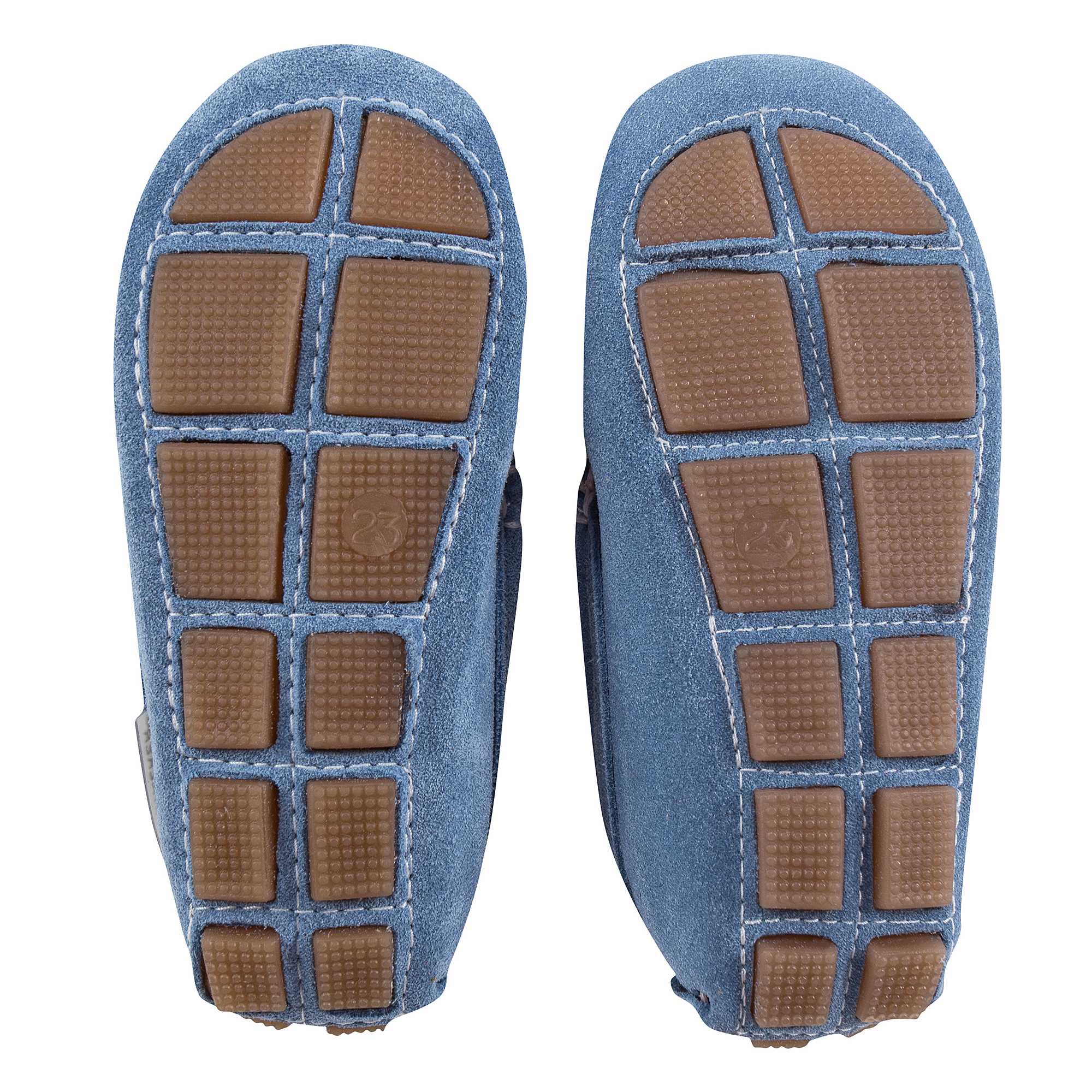 Boys Blue Suede Leather Tasselled Loafers
