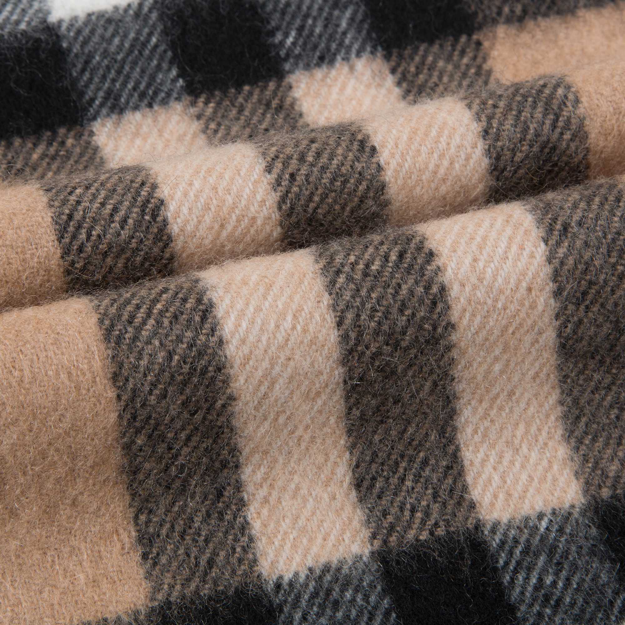 Girls & Boys Camel Check Cashmere Scarves