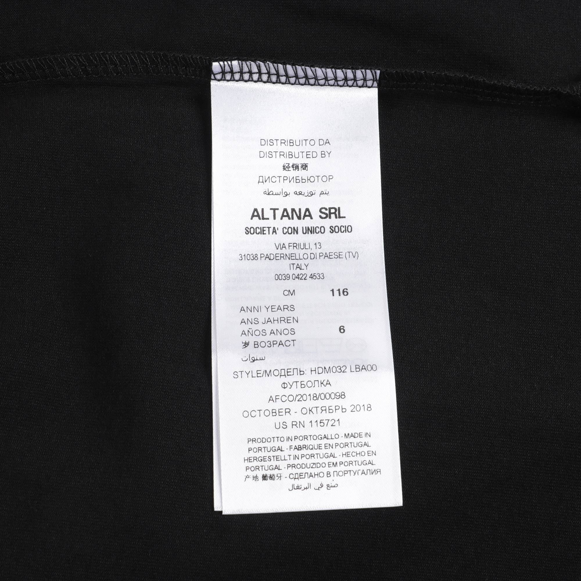 Girls Black Logo Cotton T-shirt