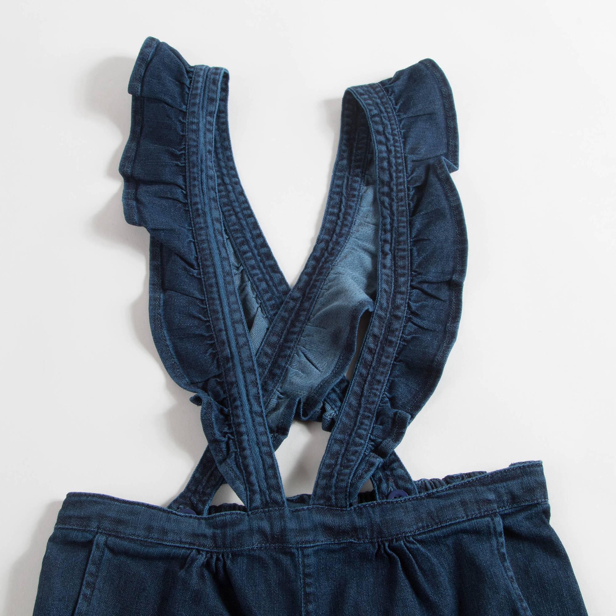 Girls Denim Blue Cotton Trousers