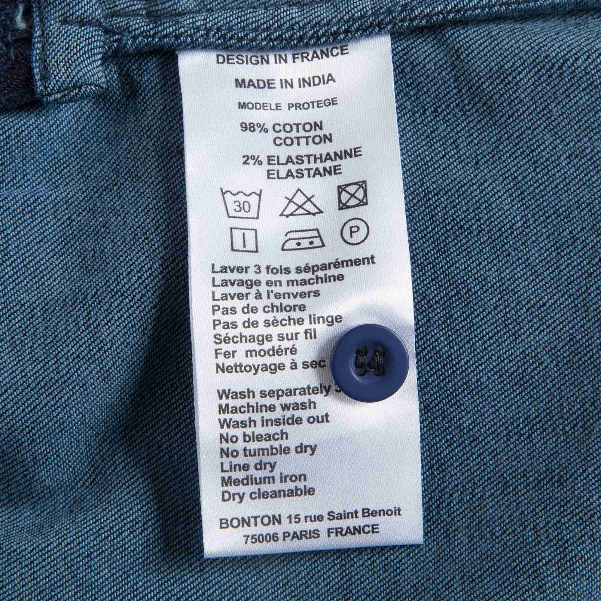 Girls Denim Blue Cotton Trousers