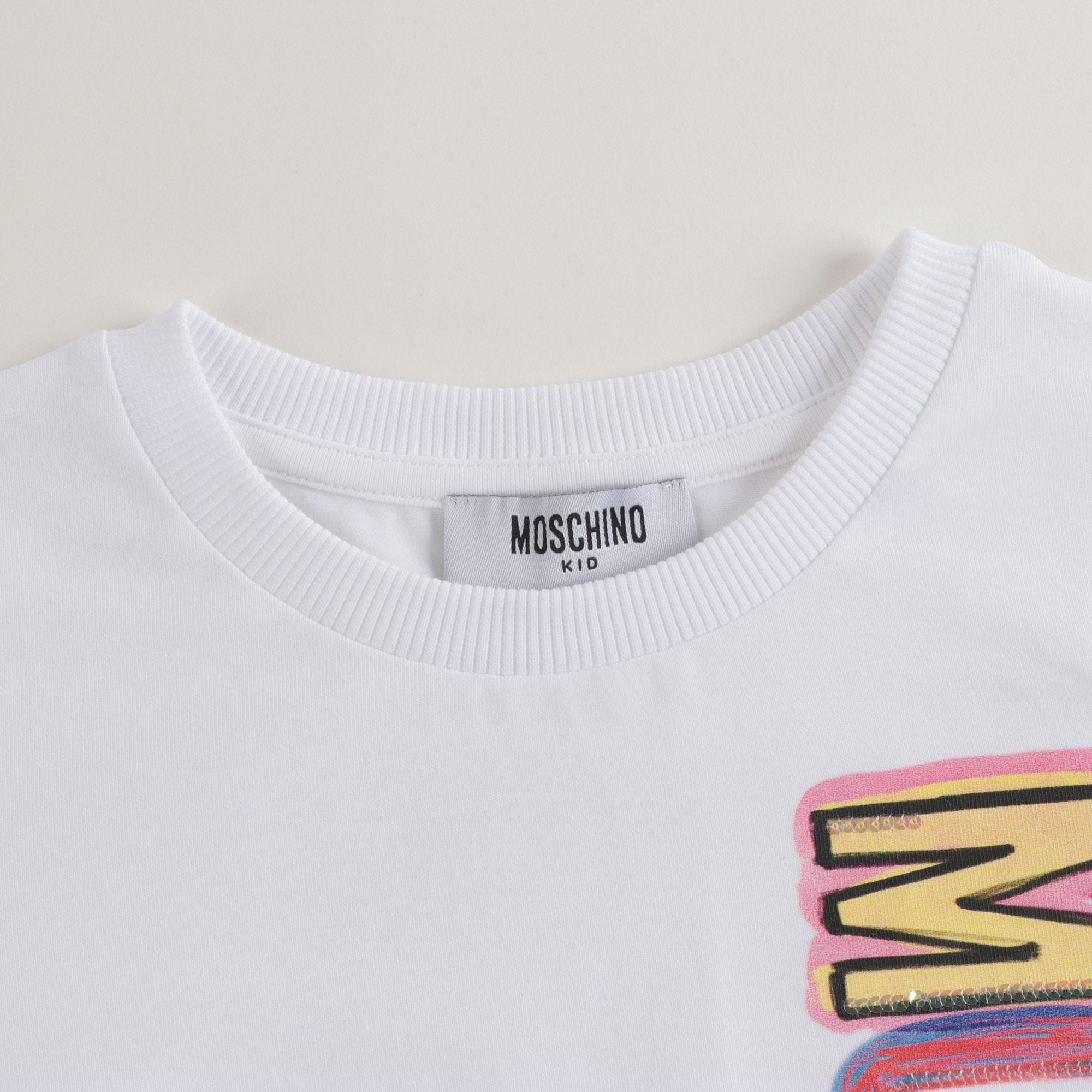 Girls White Logo Cotton T-shirt