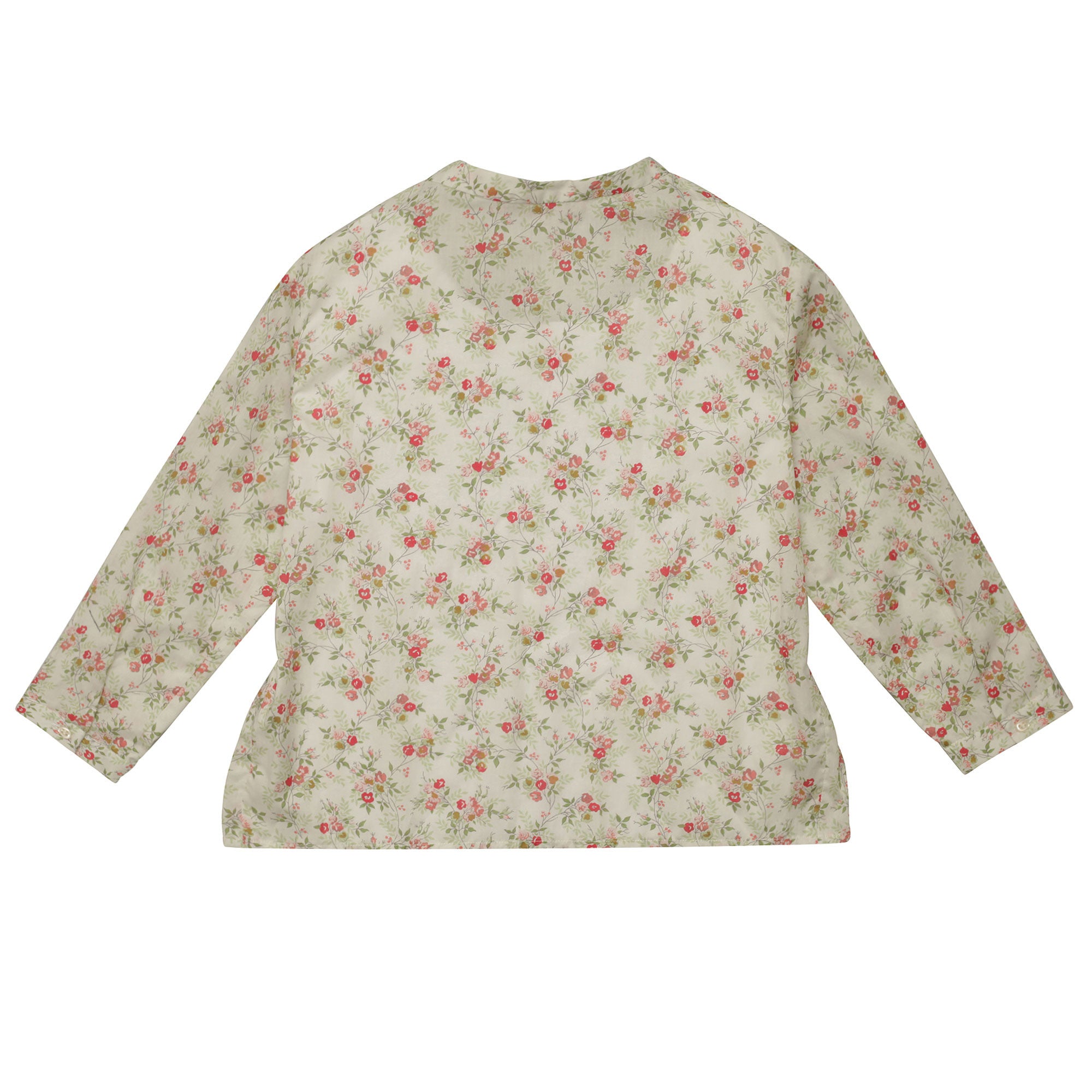 Girls Sweet Pink Allover Flower Printed Trims Blouse - CÉMAROSE | Children's Fashion Store - 2