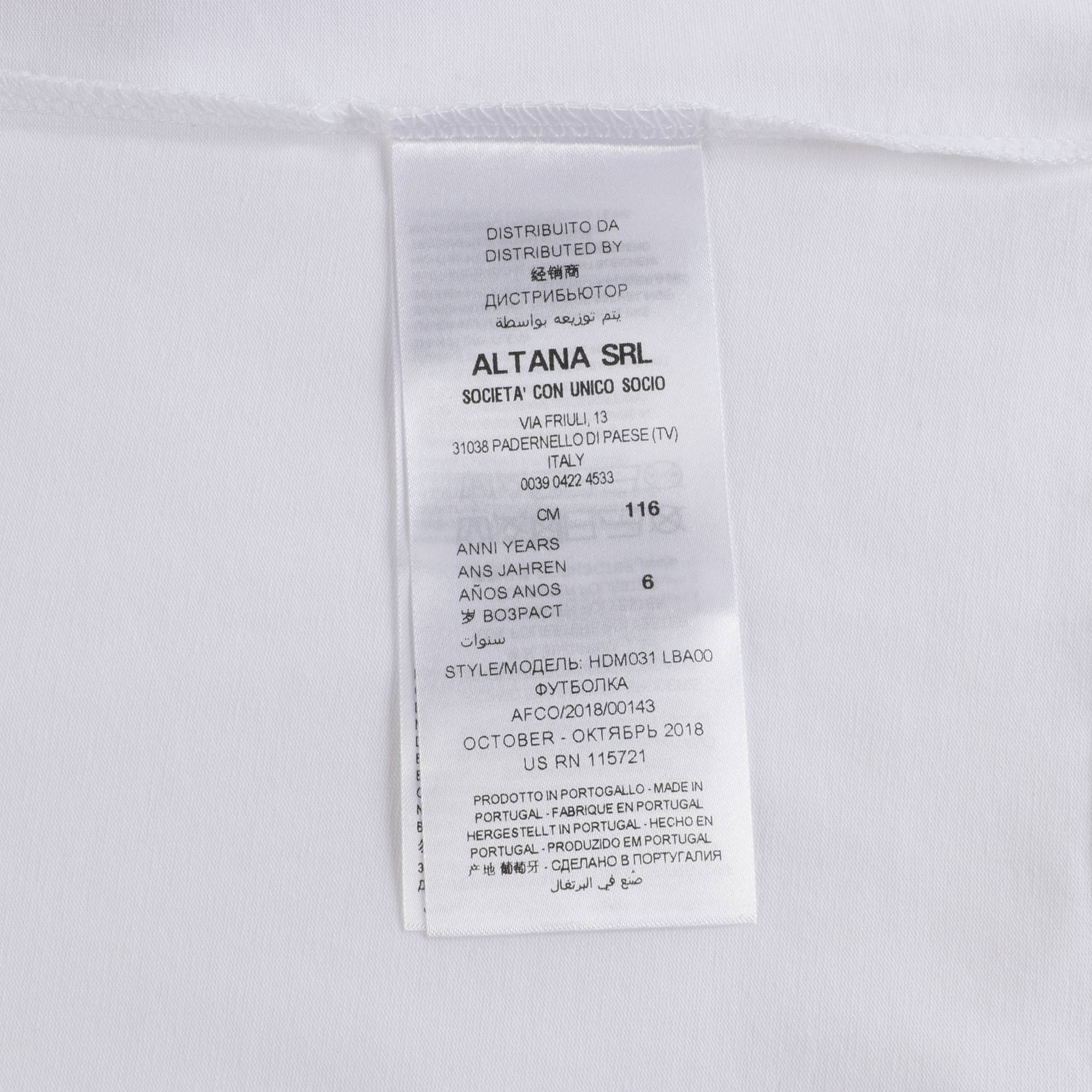 Girls White Logo Cotton T-shirt