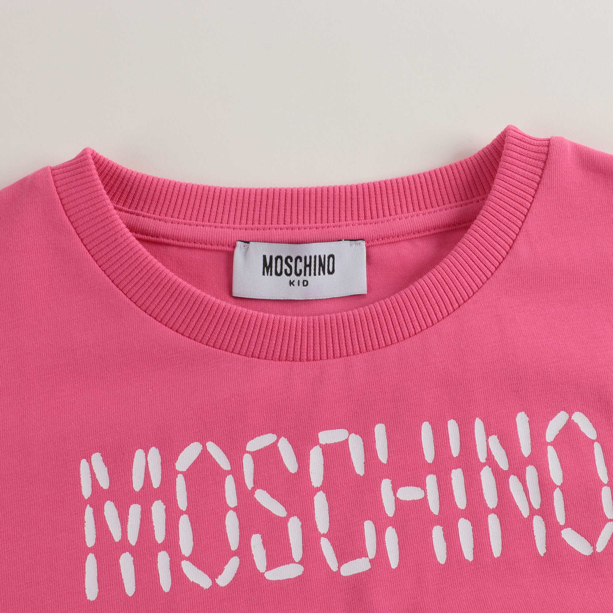 Girls Fuxia Logo Cotton T-shirt