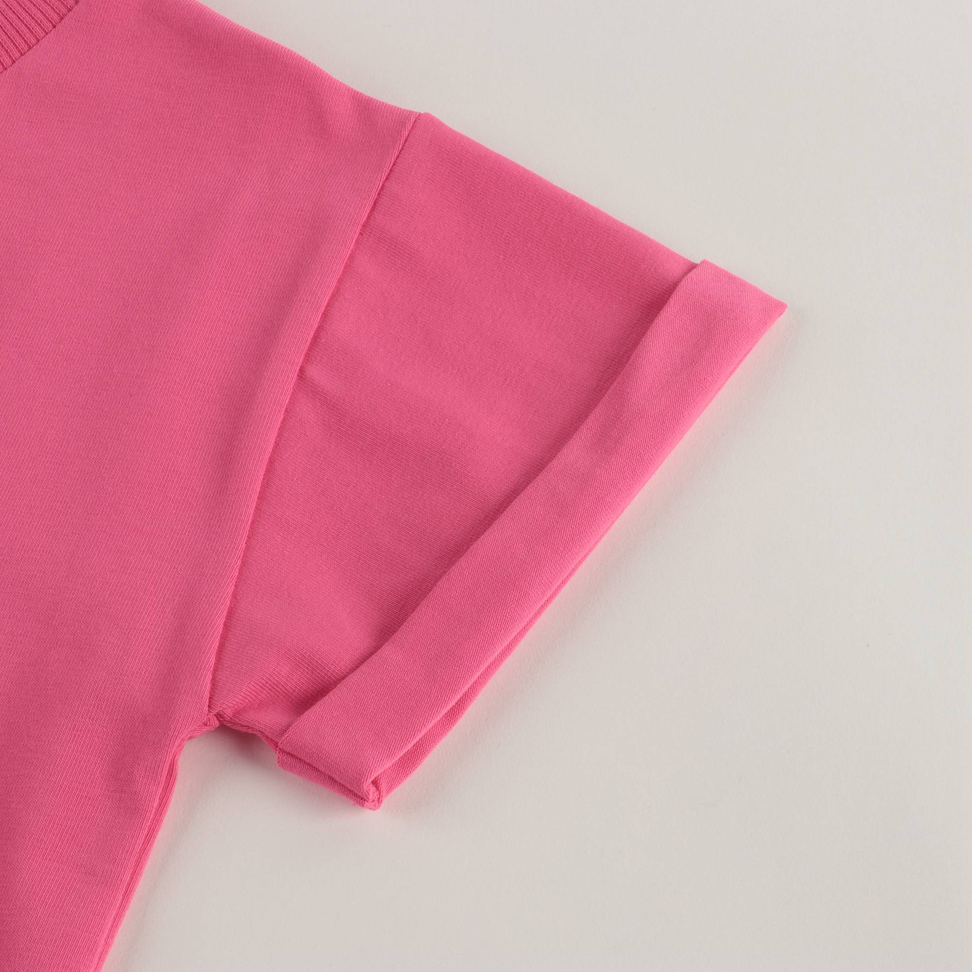 Girls Fuxia Logo Cotton T-shirt