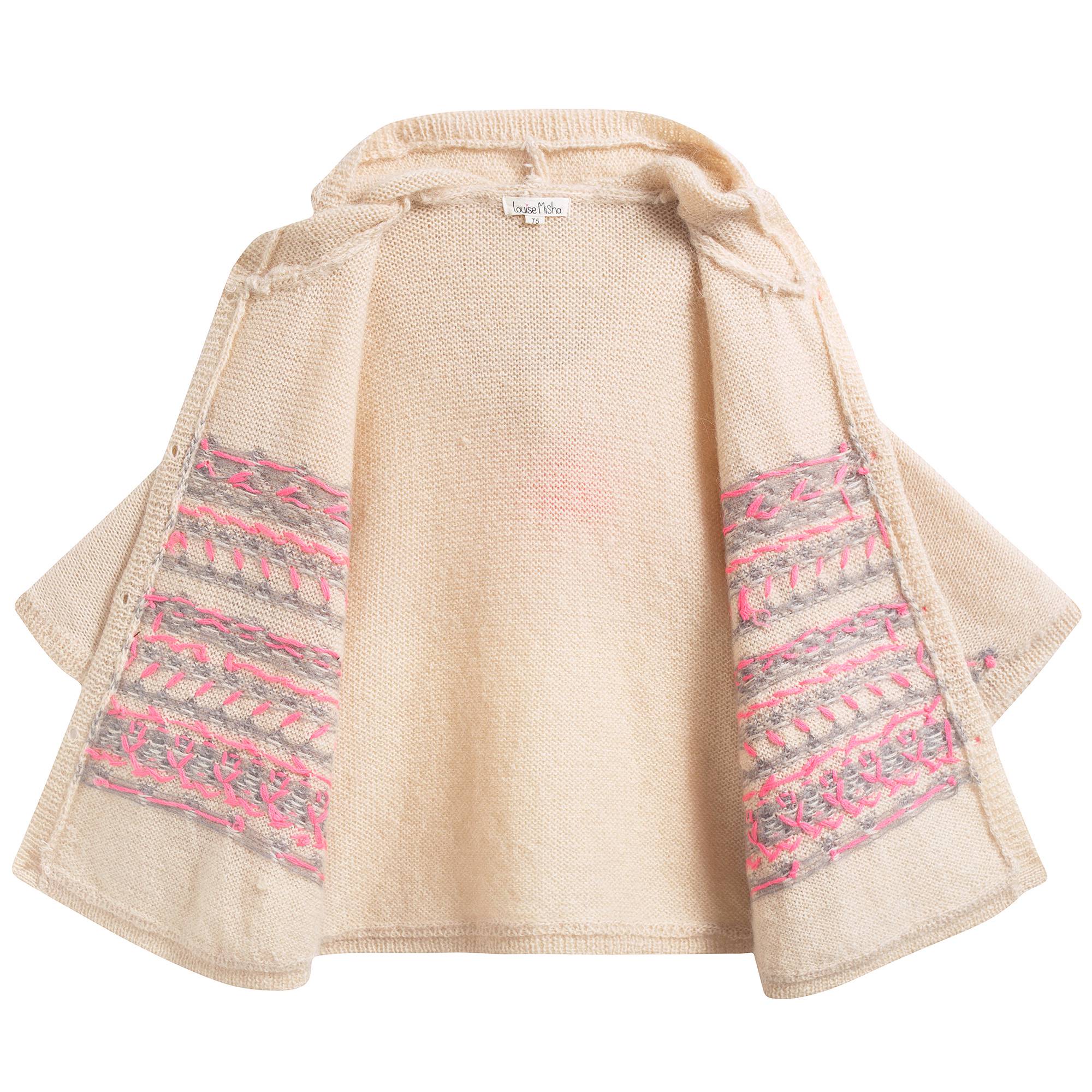 Girls Beige Zip-up Cape