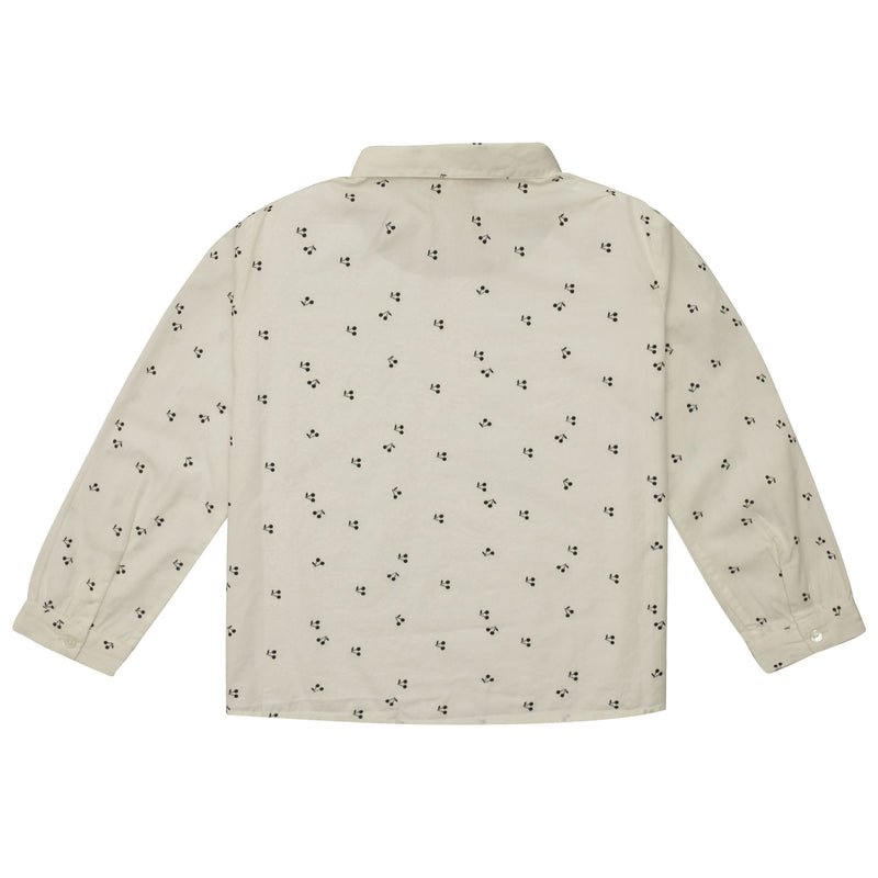 Girls White Allover Printed Trims Cotton Shirt - CÉMAROSE | Children's Fashion Store - 2