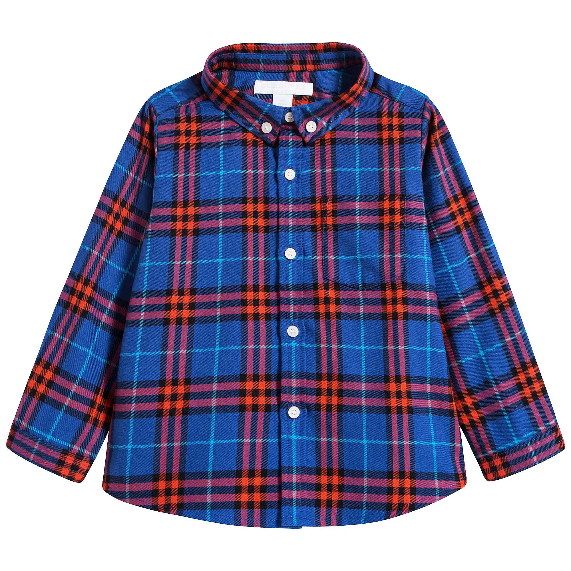 Baby Boys Sapphire Blue Check Cotton Shirt