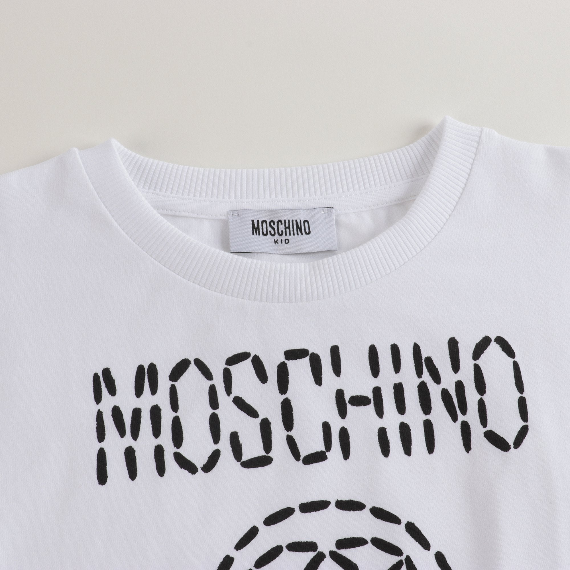 Girls White Logo Cotton T-shirt
