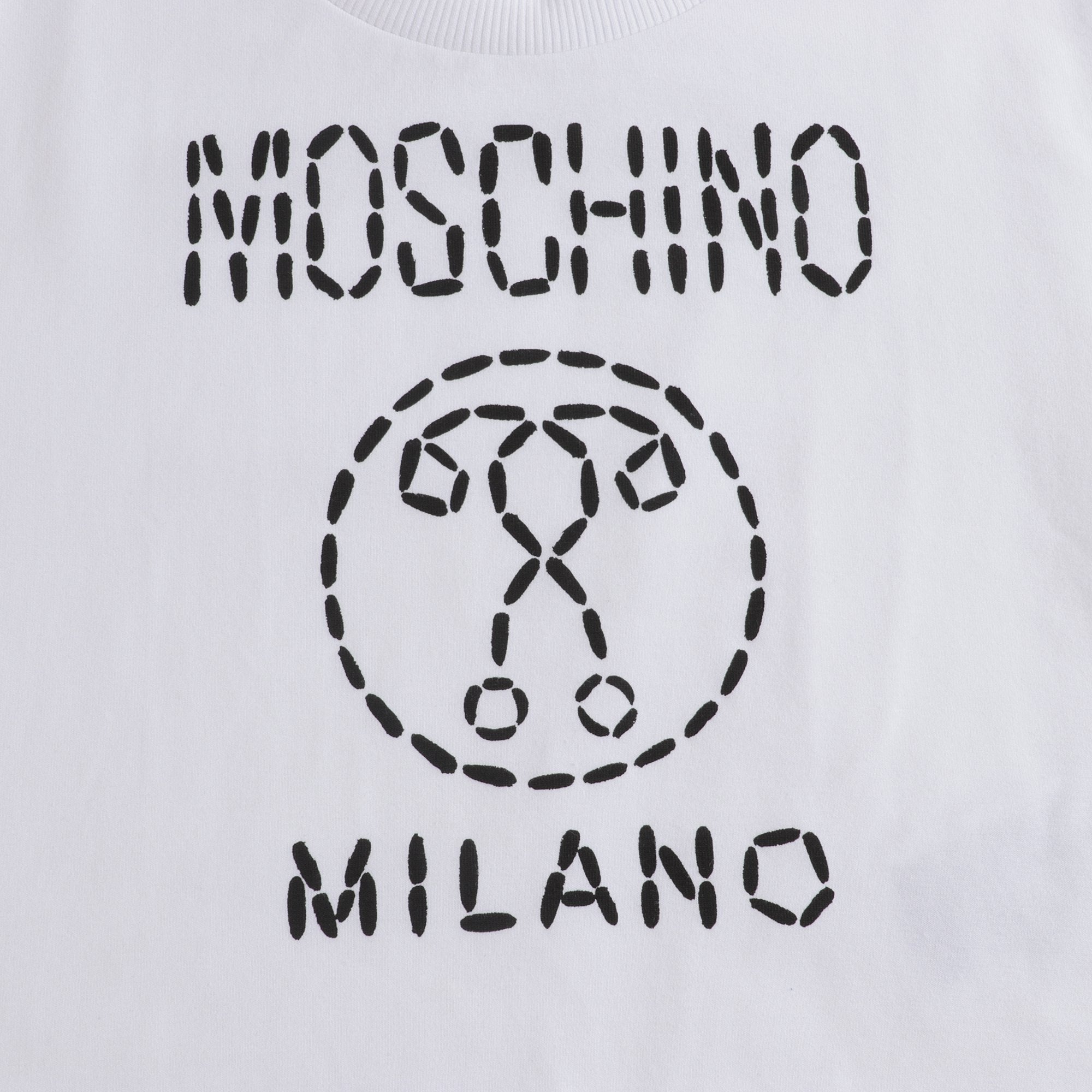 Girls White Logo Cotton T-shirt
