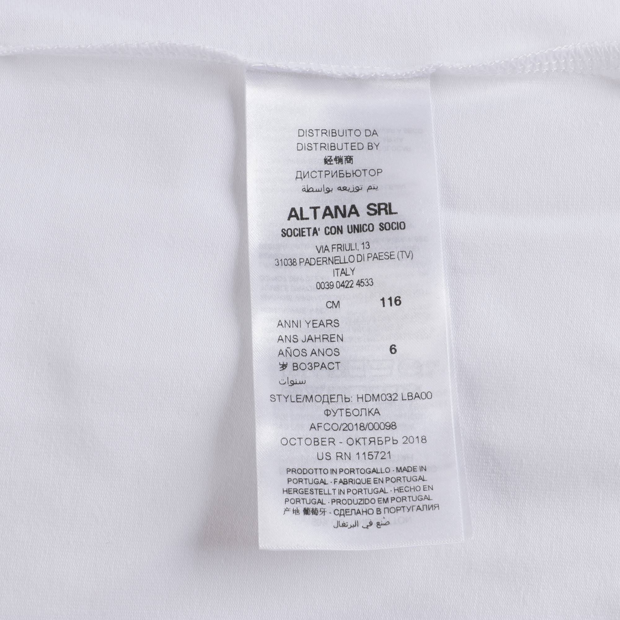 Girls White Logo Cotton T-shirt