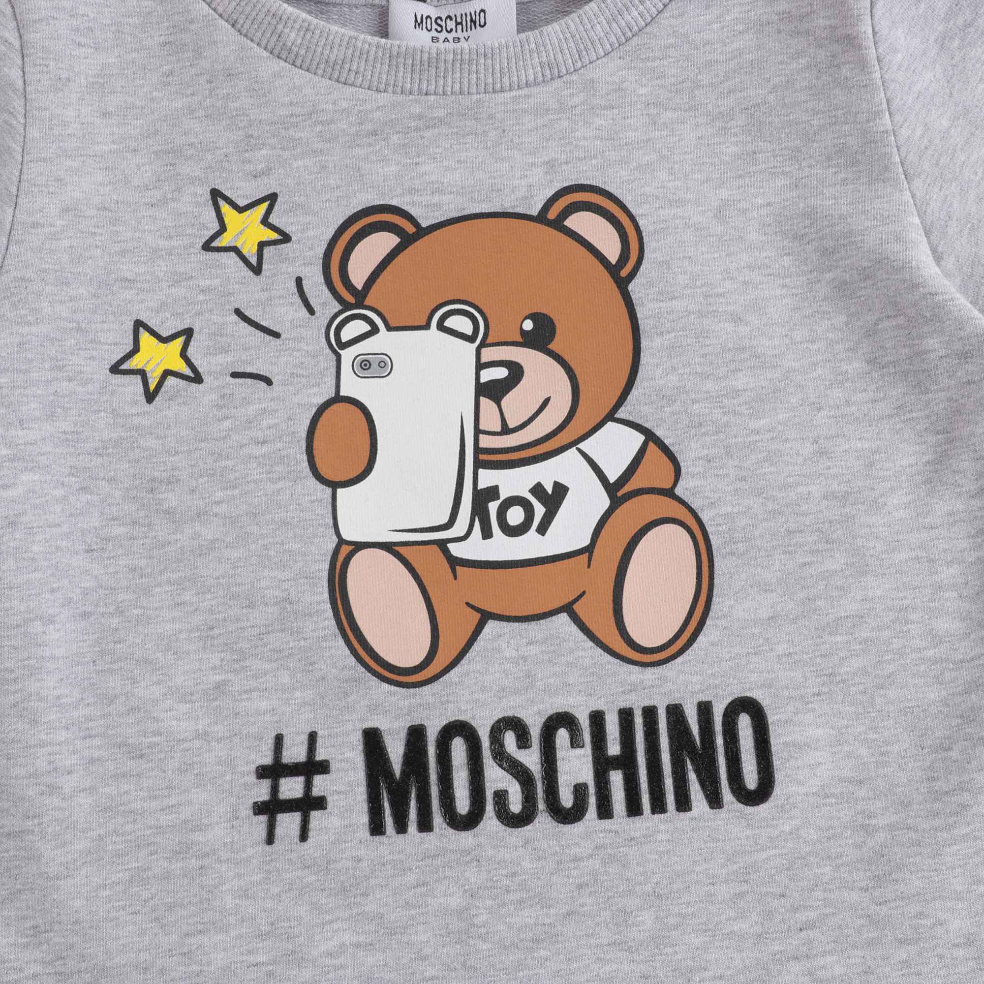 Baby Girls Grey Teddy Cotton Dress
