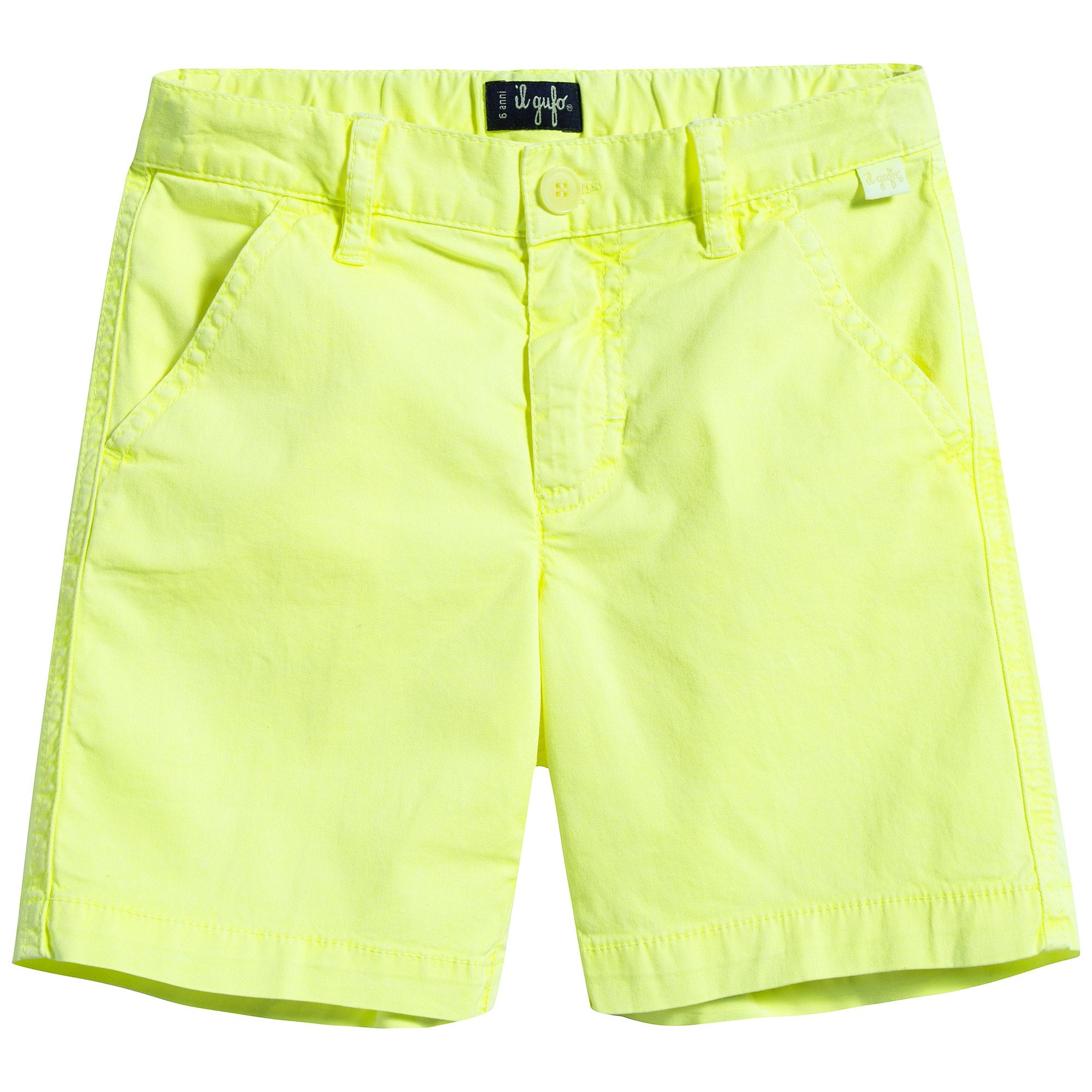 Boys Light Yellow Cotton Shorts