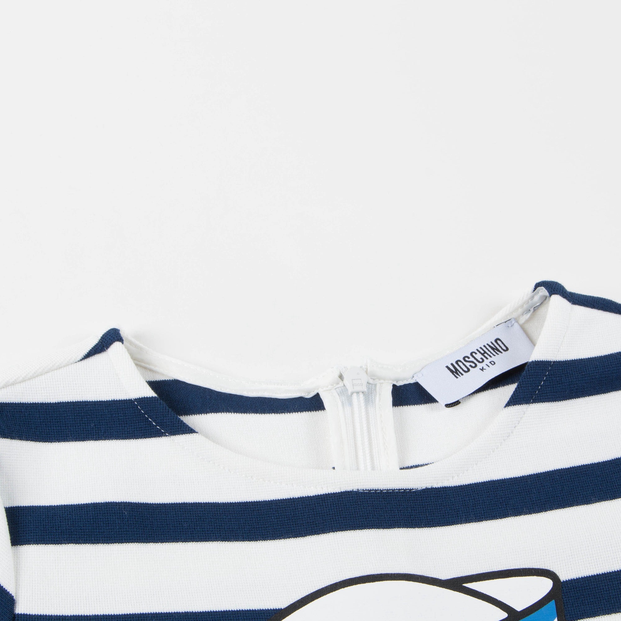 Girls Navy & Cloud Stripes Dress