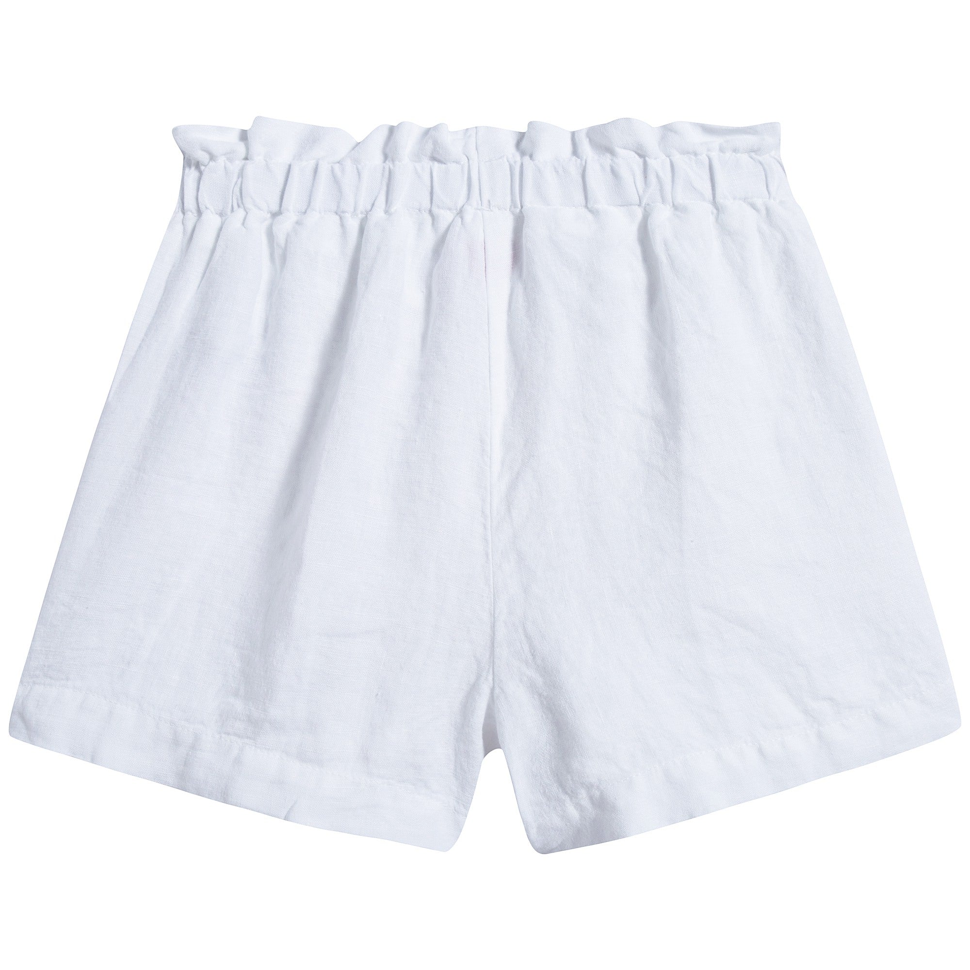 Girls White Linen Shorts