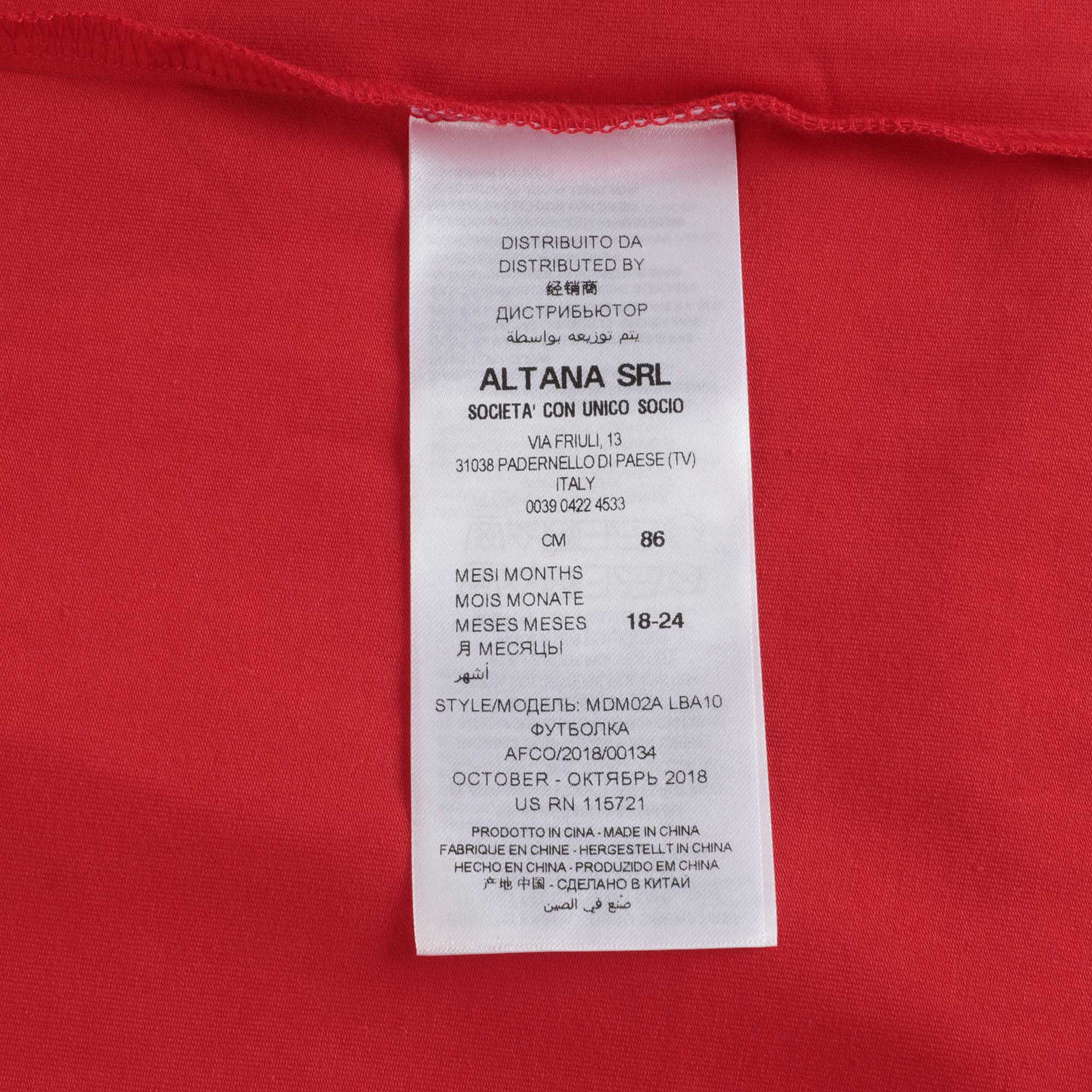 Baby Girls Red Cotton T-Shirt