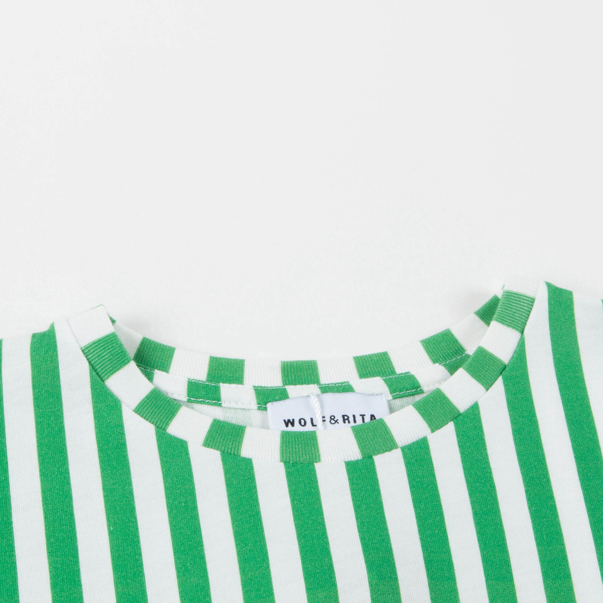 Girls Green Stripes Cotton Dress