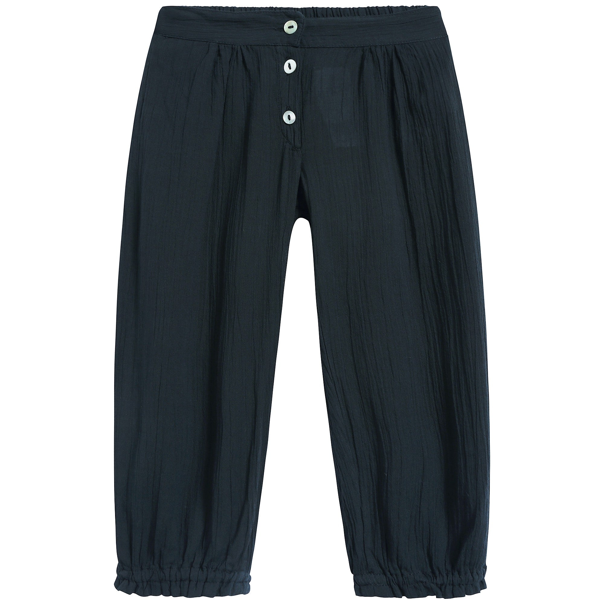 Girls Black Charbon Cotton Trousers