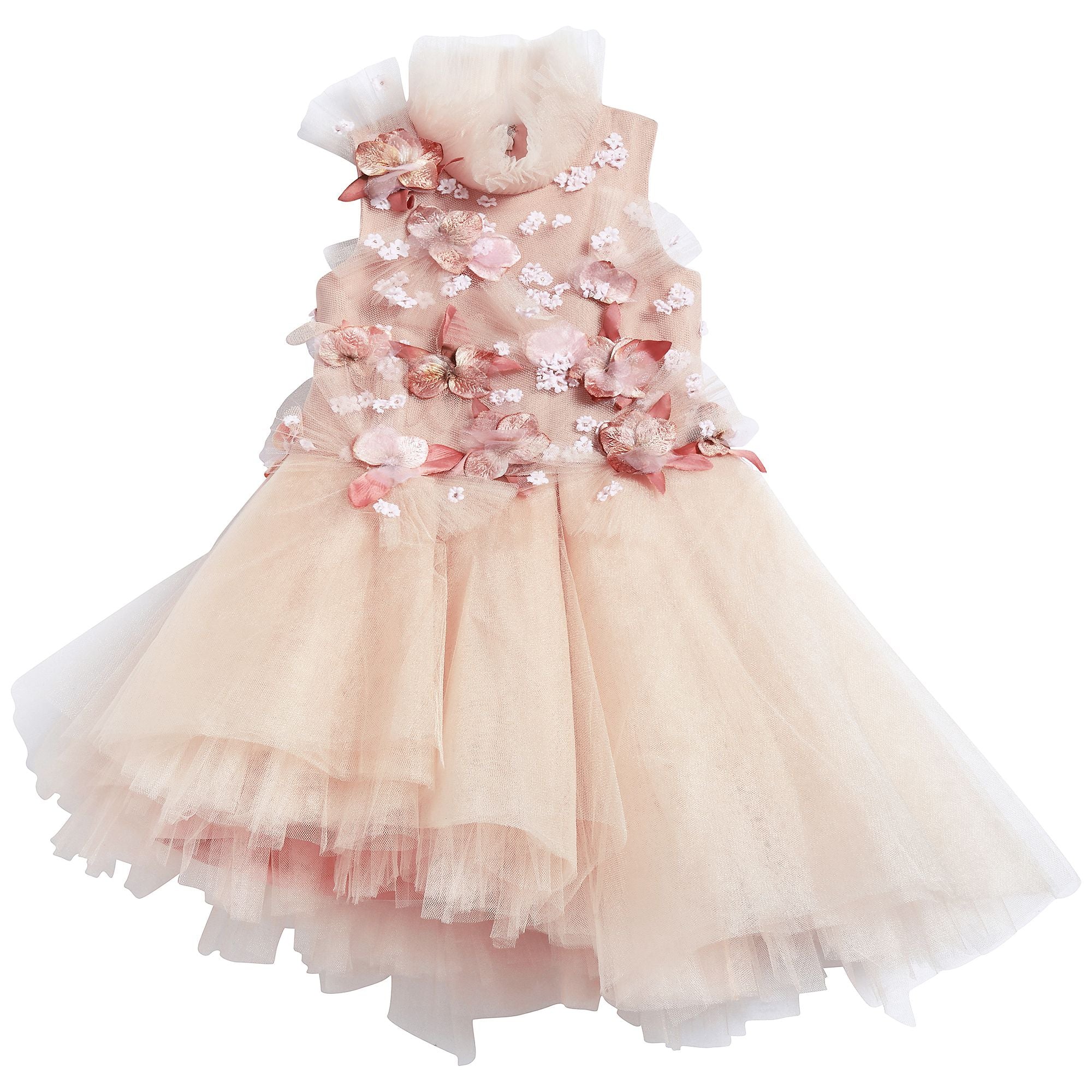 Girls Pink Embroidered Luxe Dress