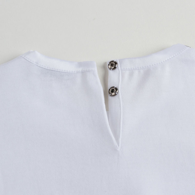 Girls Ivory Hem Lace Cotton T-Shirt
