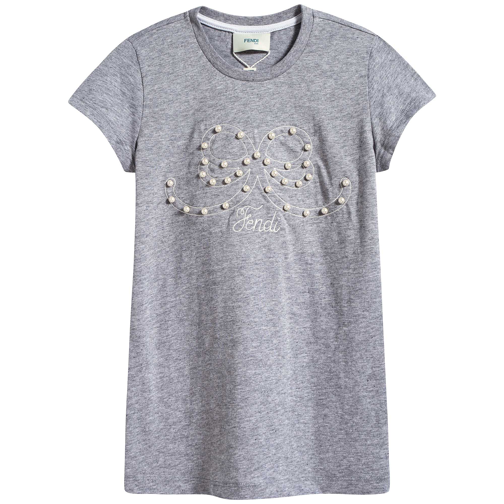 Girls Grey Cotton T-shirt