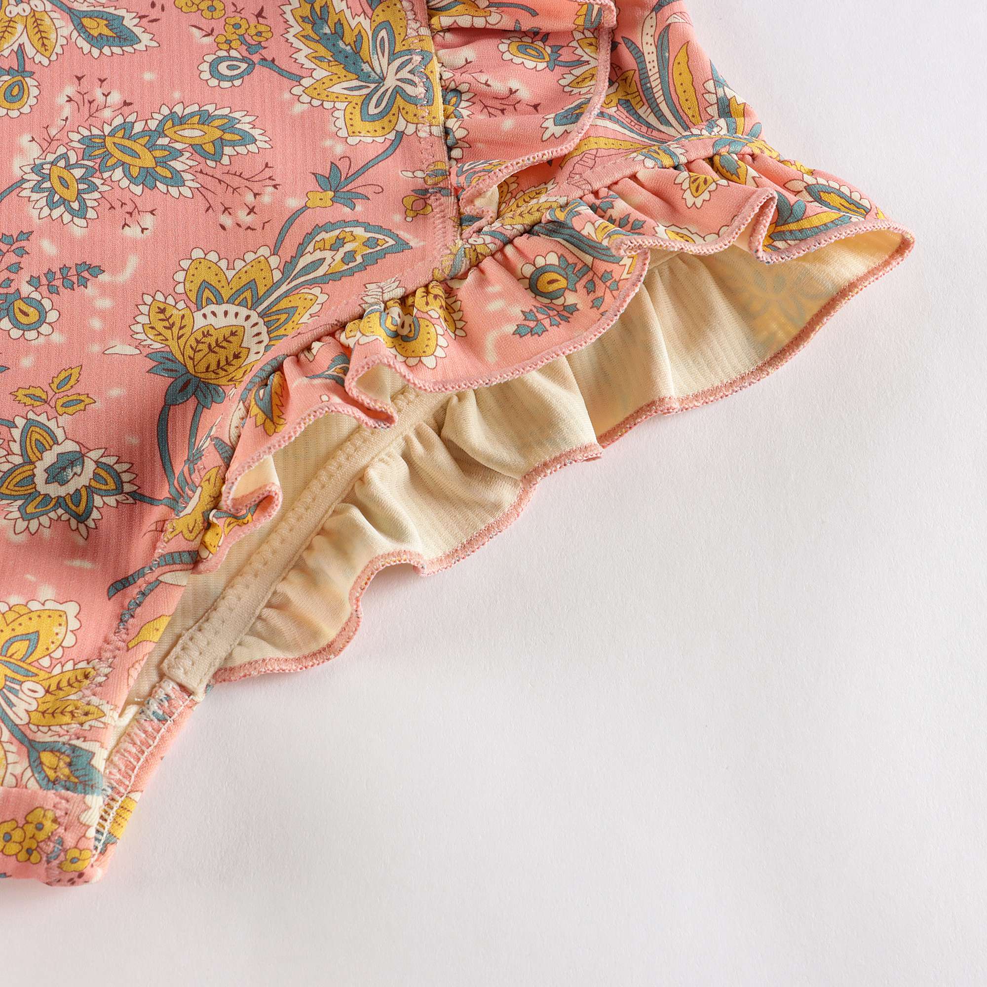 Girls Pink Flower Swimsuit