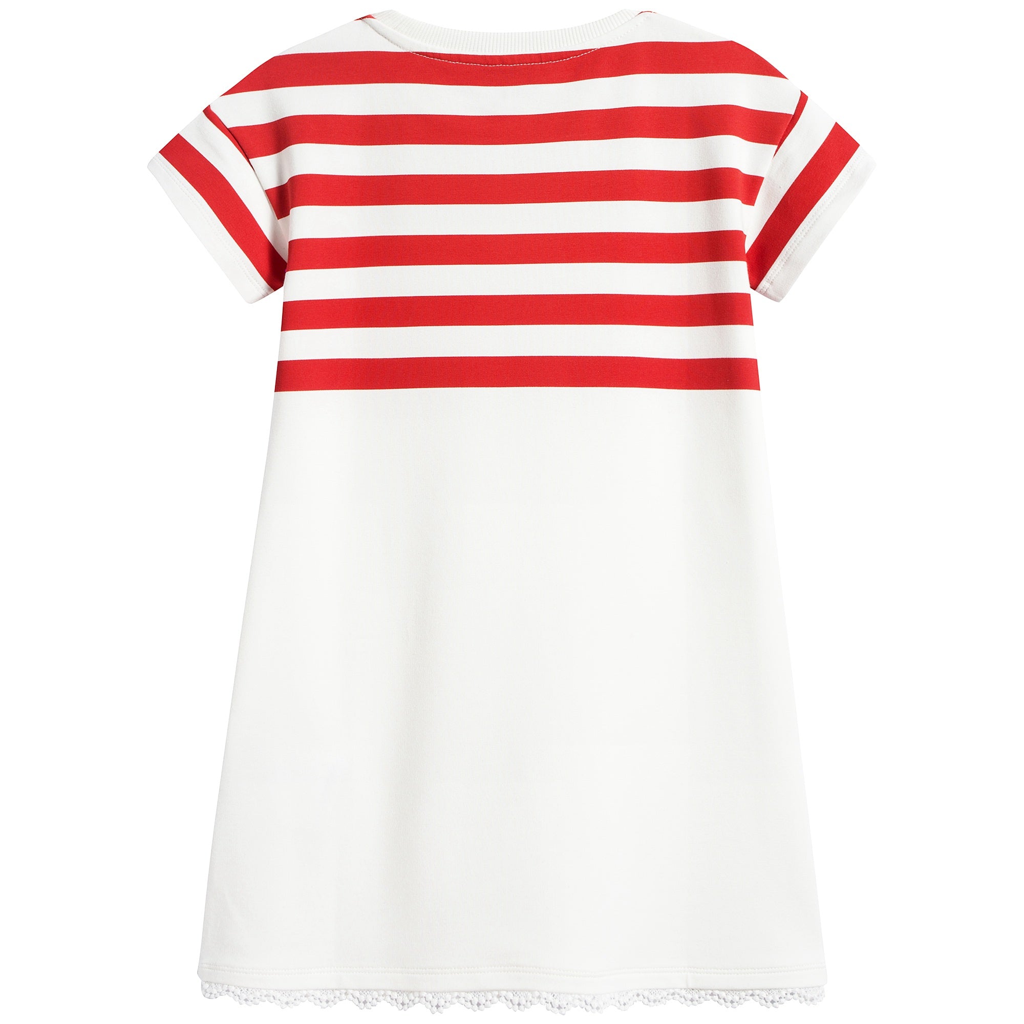 Girls White & Red Stripes T-shirt