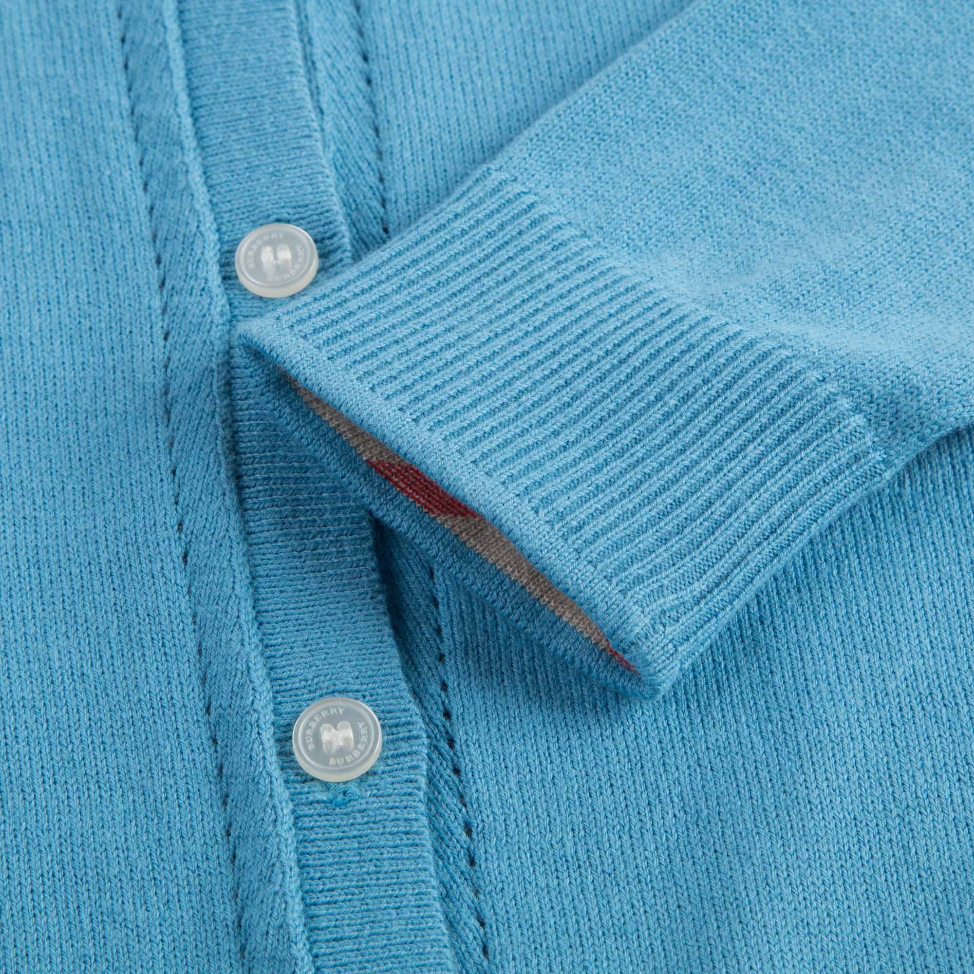 Girls Pewter Blue Cotton Cardigan