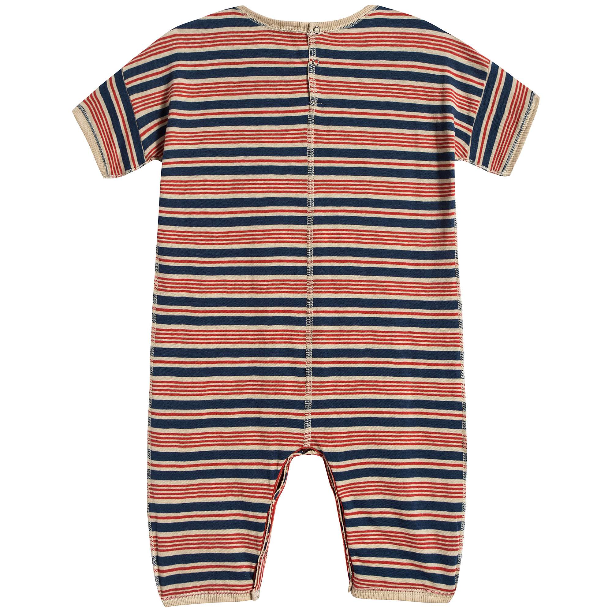 Baby Red Stripe Cotton Babysuit