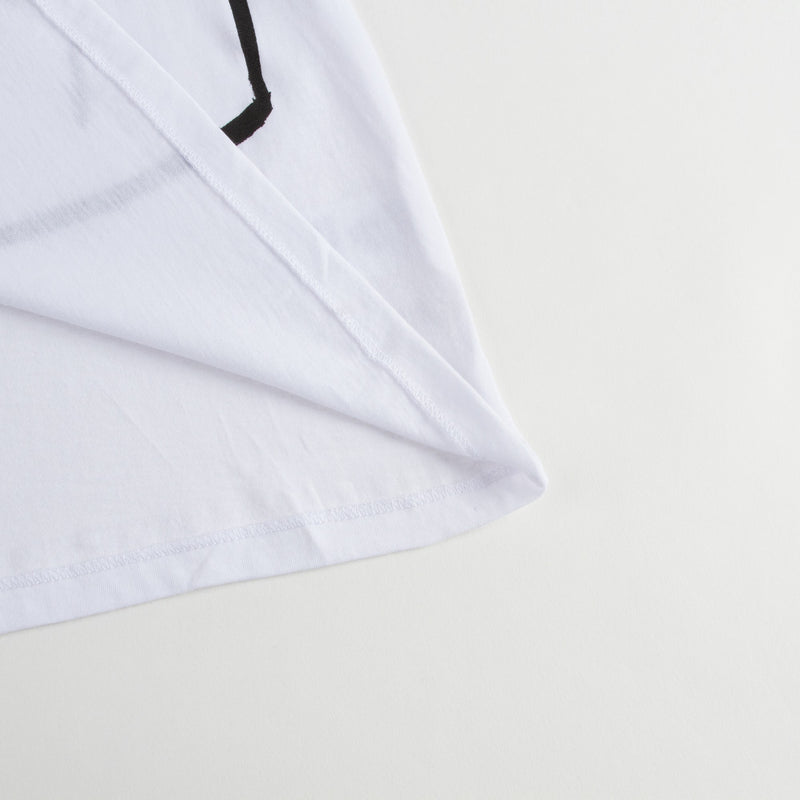 Boys White Cotton T-Shirt With Patch Trims