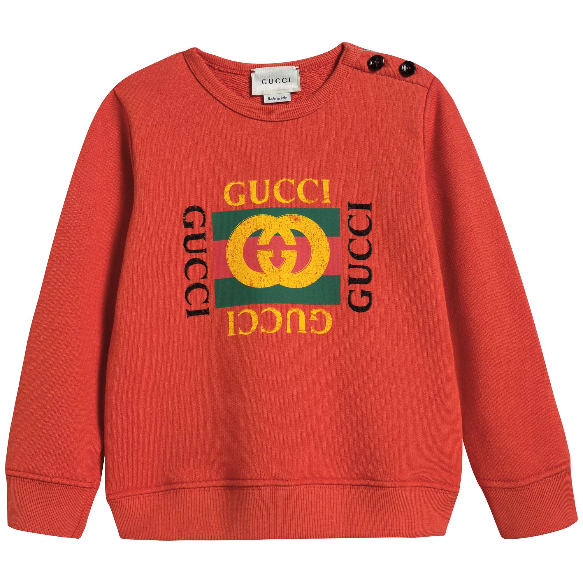 Baby Boys Red Logo Cotton Sweatshirt