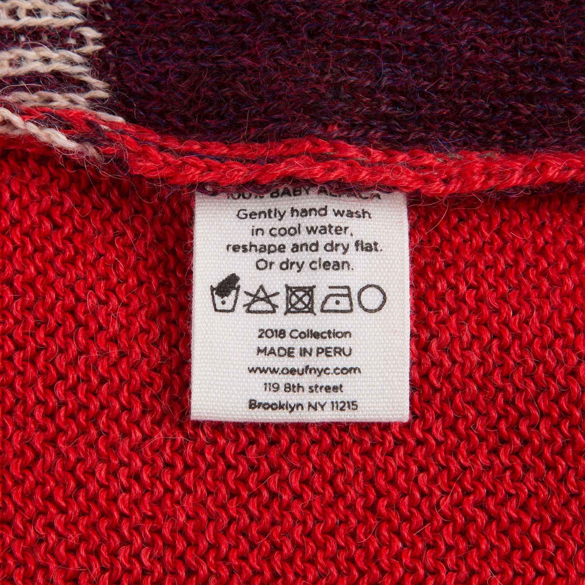Girls Red Cotton Baby Alpaca Sweater