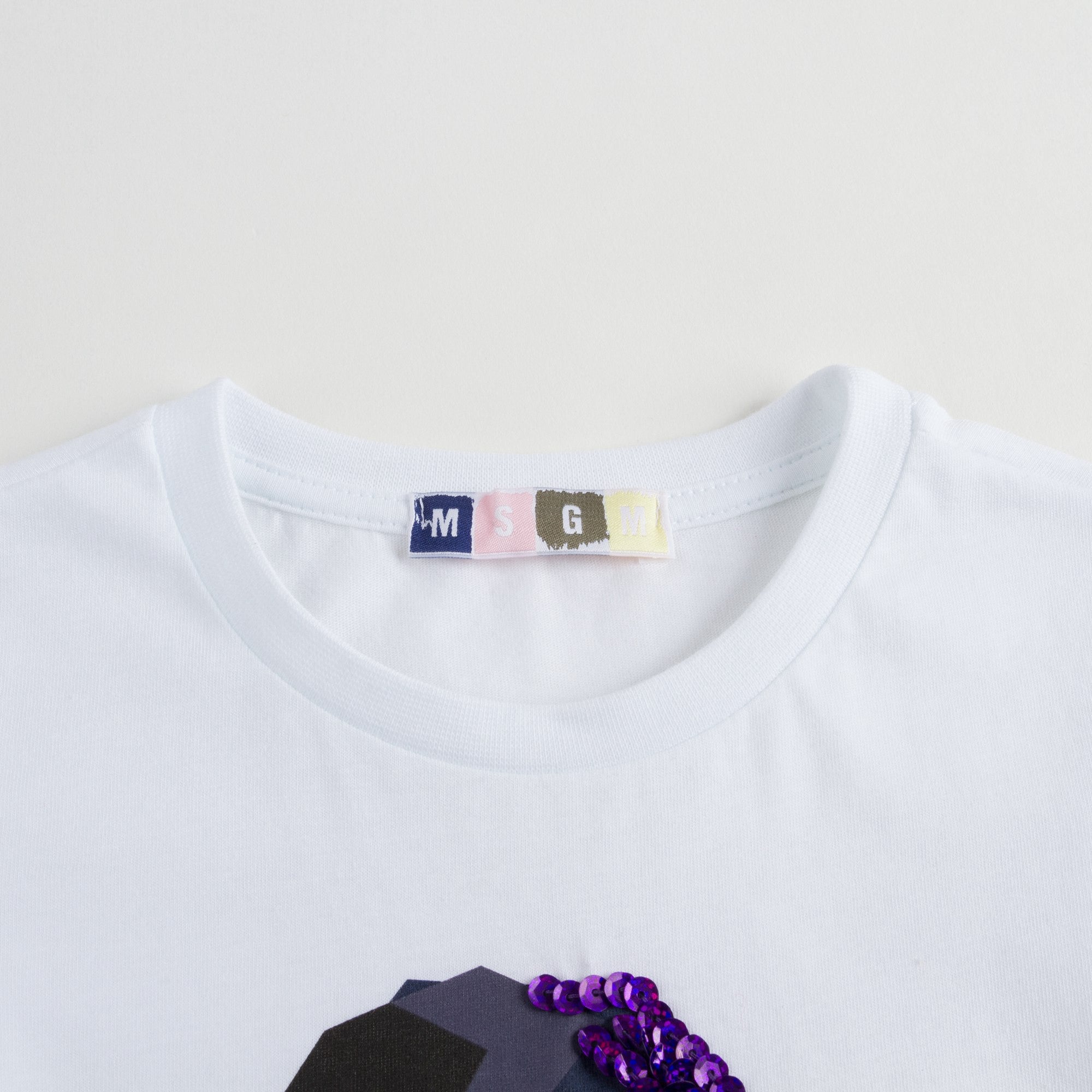 Girls White Cotton T-Shirt With Multicolor Chick Print