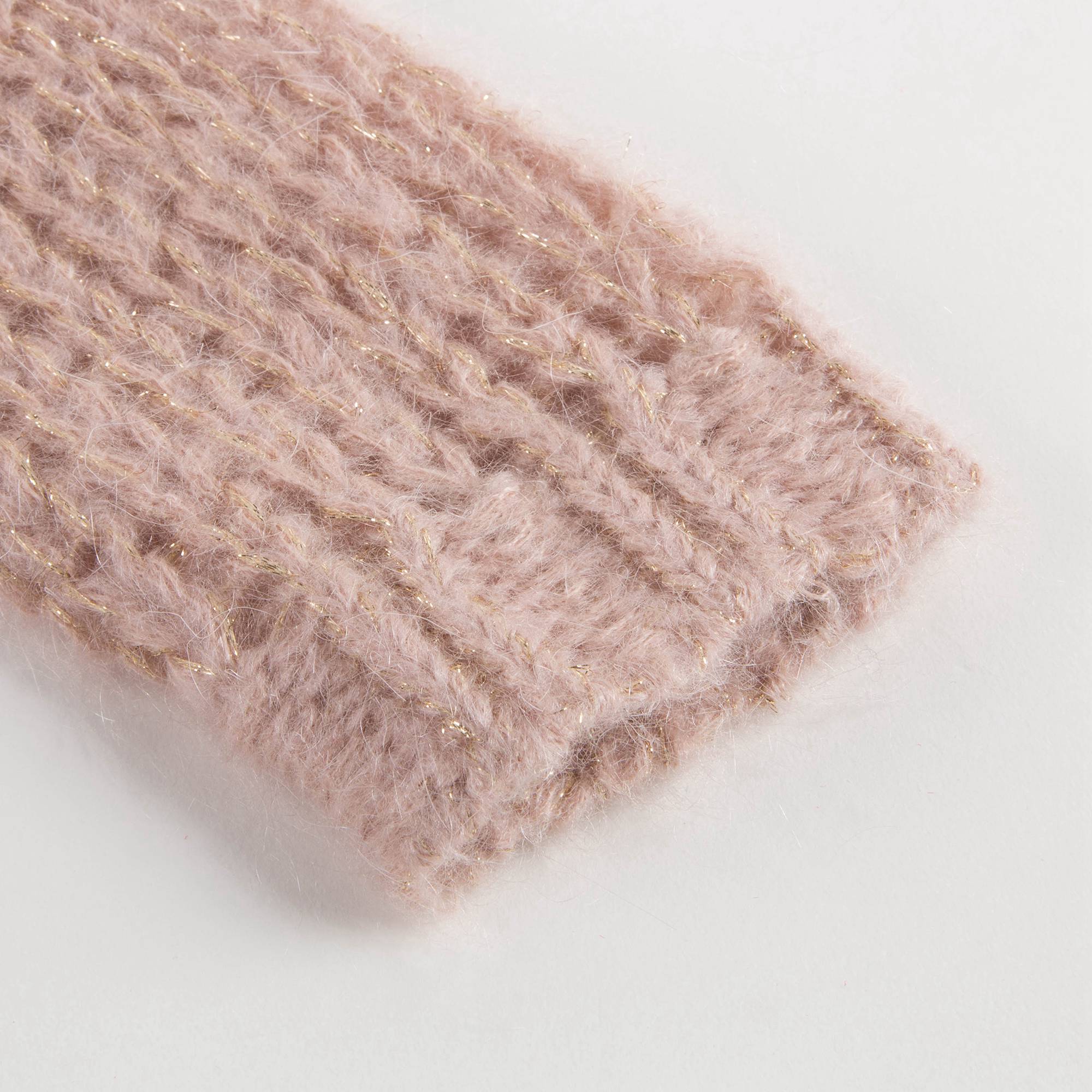 Girls Pink Mohair Gold Lurex Sweater