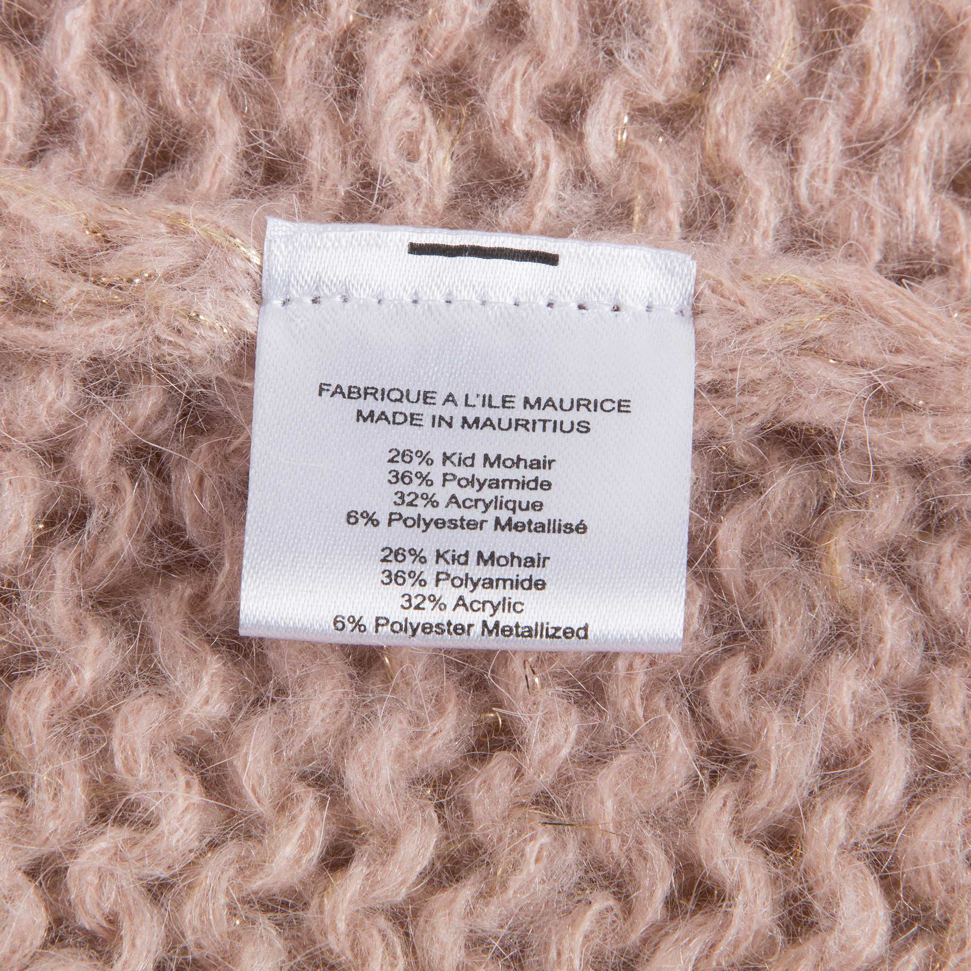Girls Pink Mohair Gold Lurex Sweater