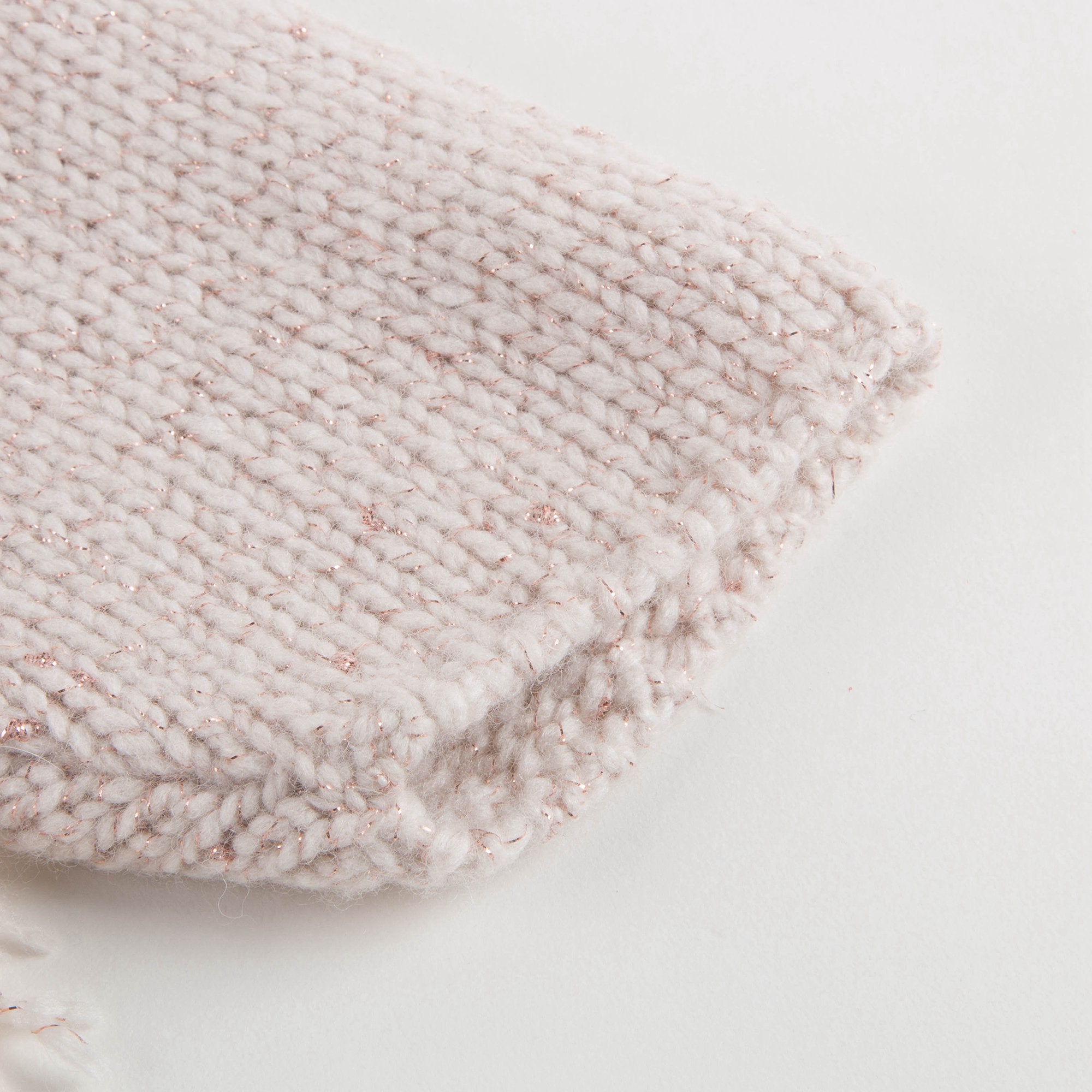 Girls Pink Lurex Knitted Wool Poncho
