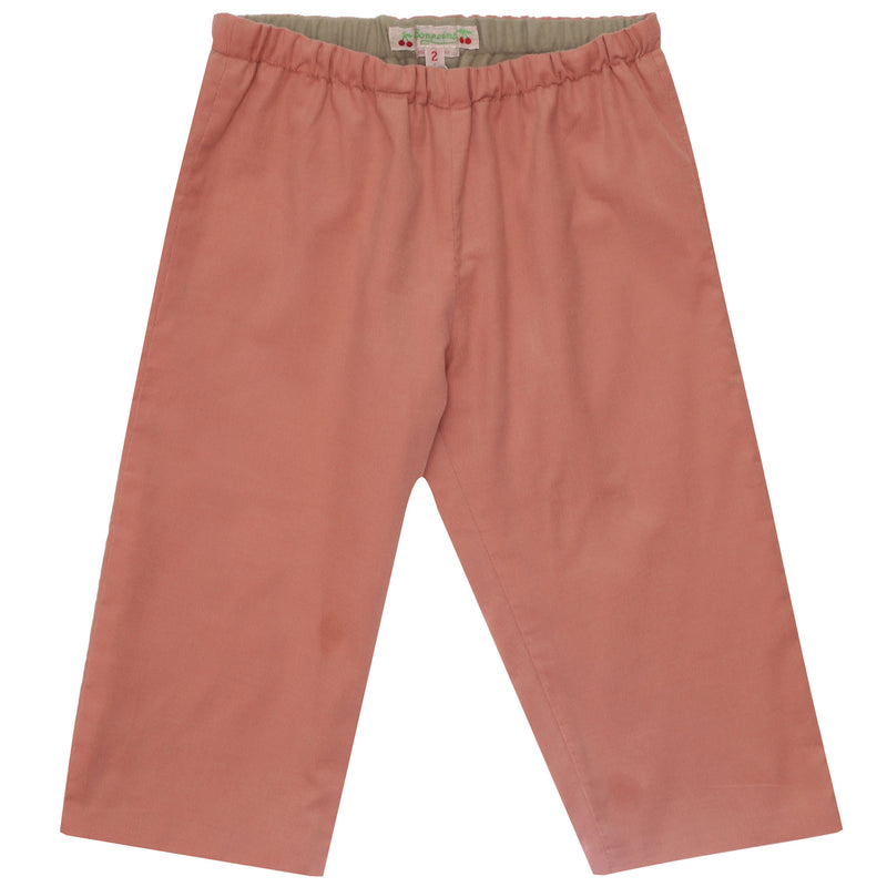 Baby Dusky Pink Cotton Trouser - CÉMAROSE | Children's Fashion Store - 1