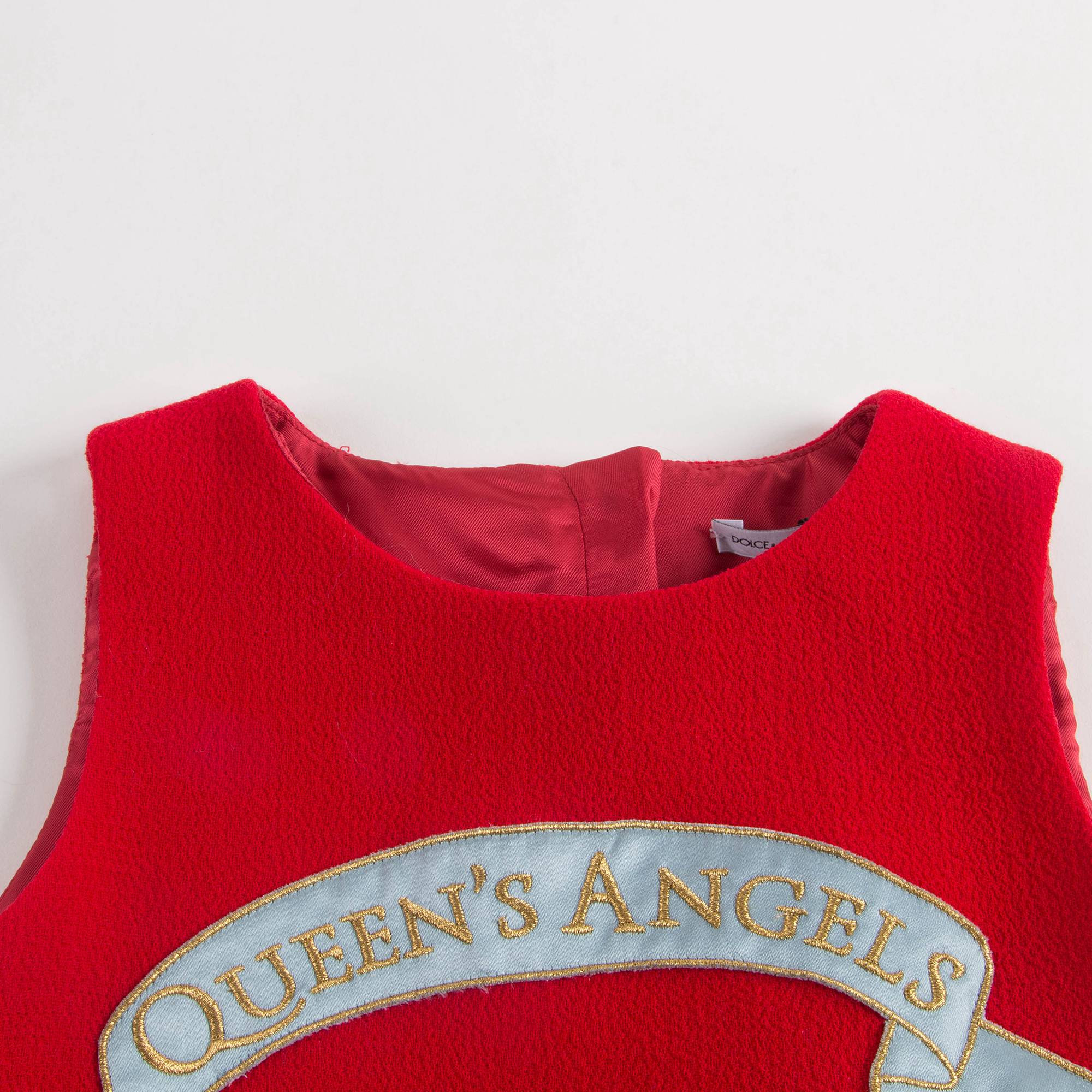 Girls Bright Red Wool Dress