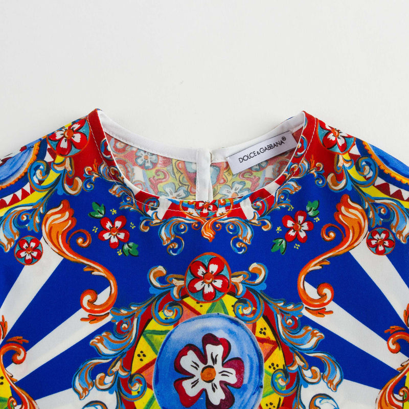 Girls Multicolor Printed Sleeveless T-Shirt