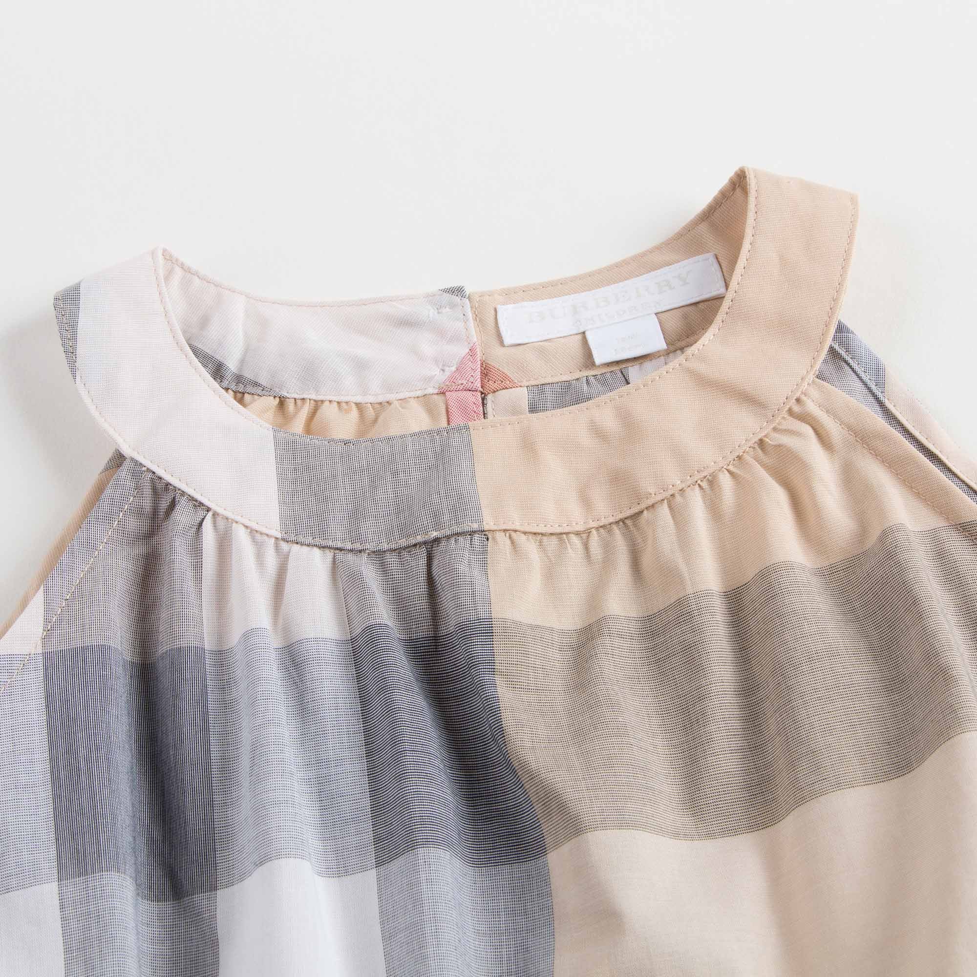 Baby Girls Beige Check Sleeveless Top