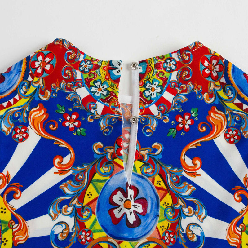 Girls Multicolor Printed Sleeveless T-Shirt