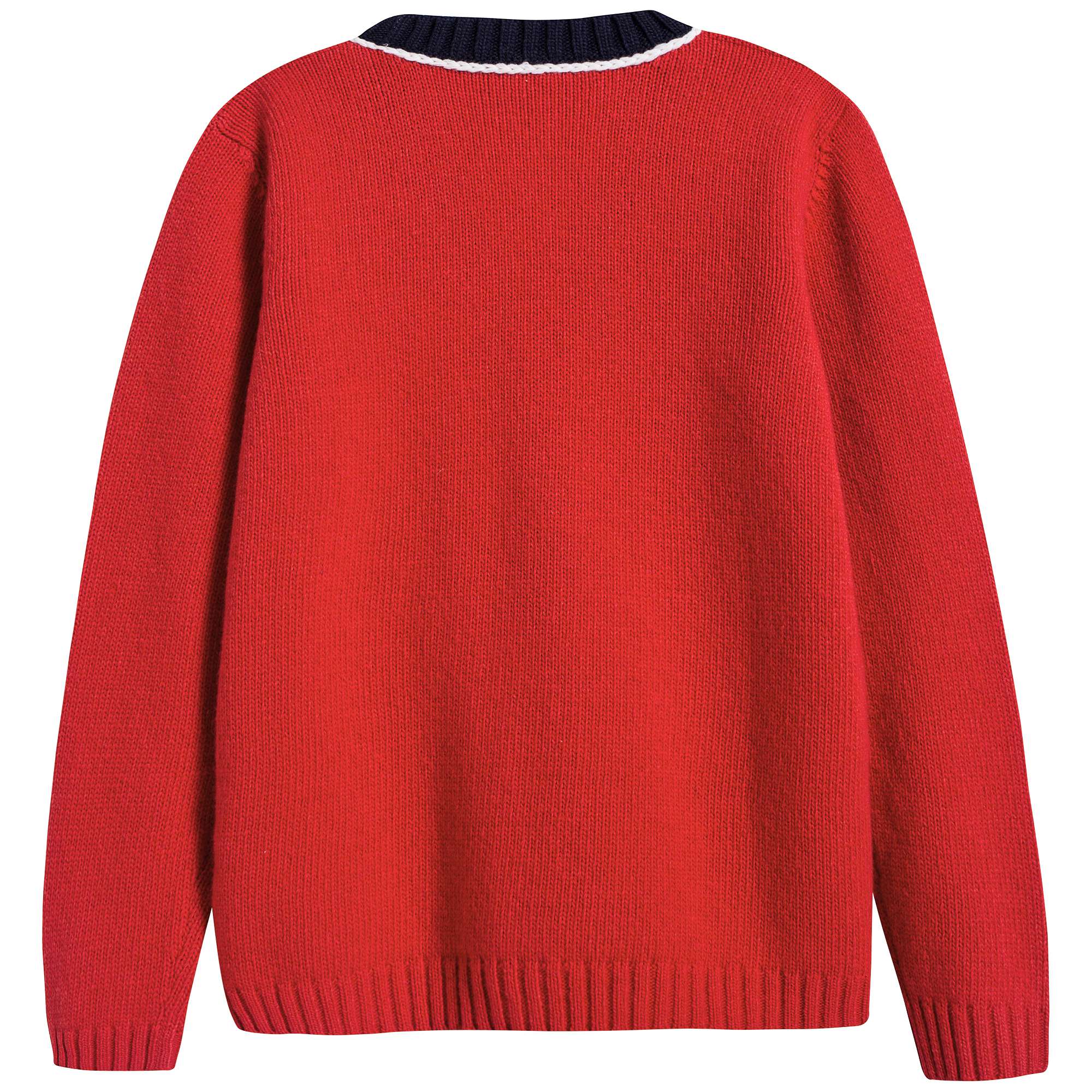 Boys Red Wool Cardigan