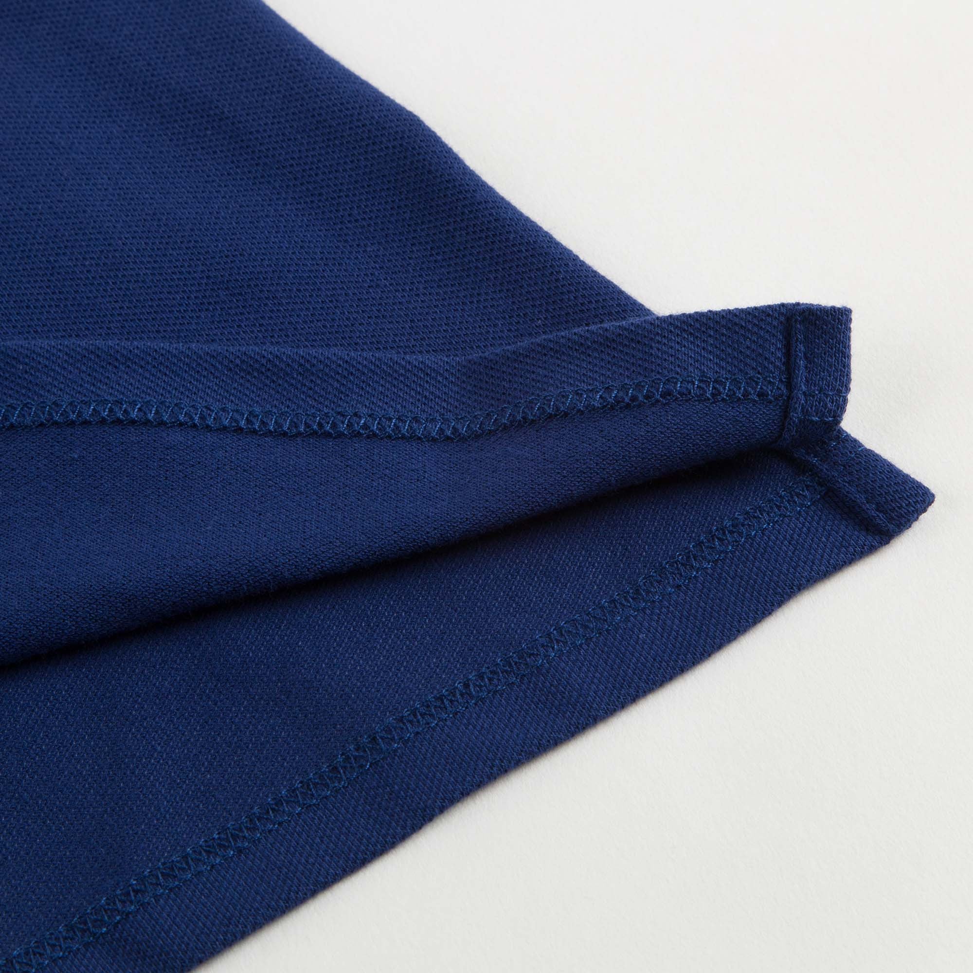 Girls Blue Cotton Piqué Top with Lace