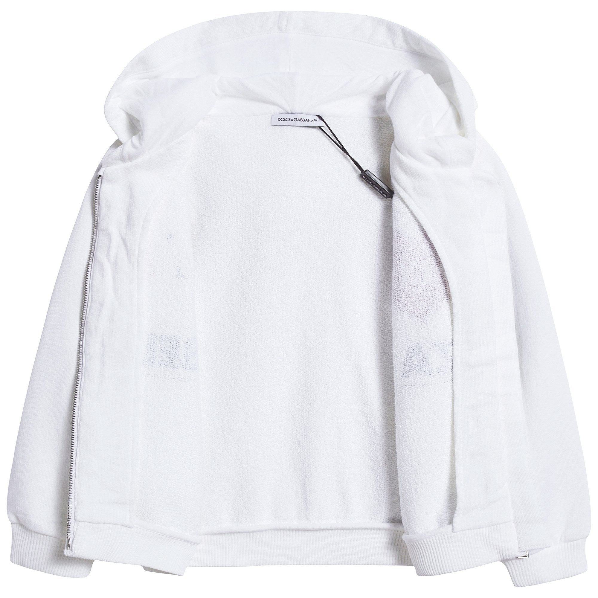 Baby Girls Girls White Cotton Zip-up Top