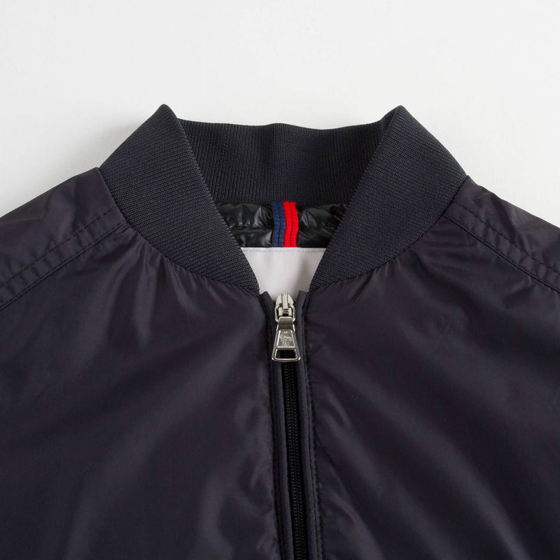 Boys Navy Blue Ribbed Cuffs 'Ferdinand' Jacket With Black Zipper