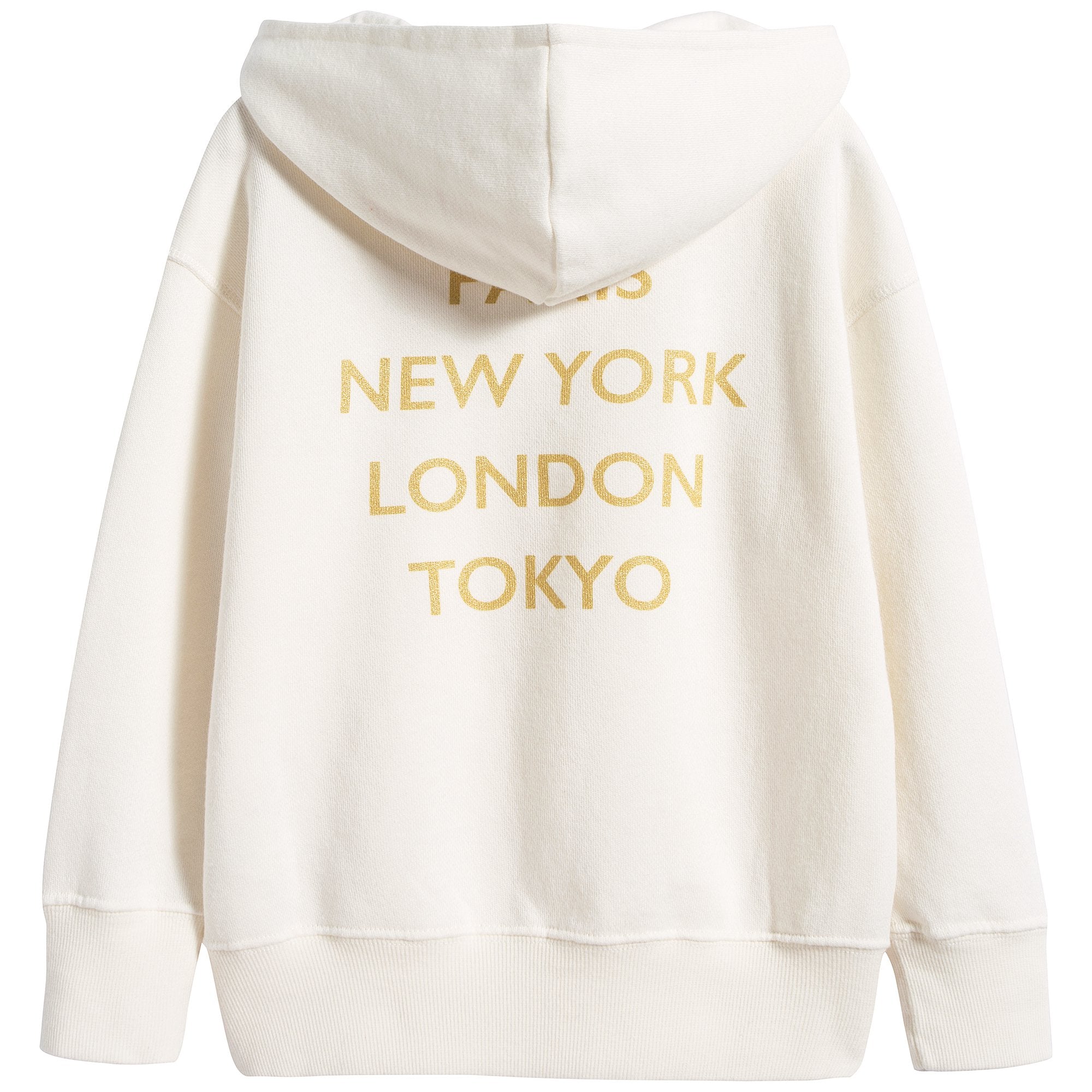 女童白色连帽卫衣