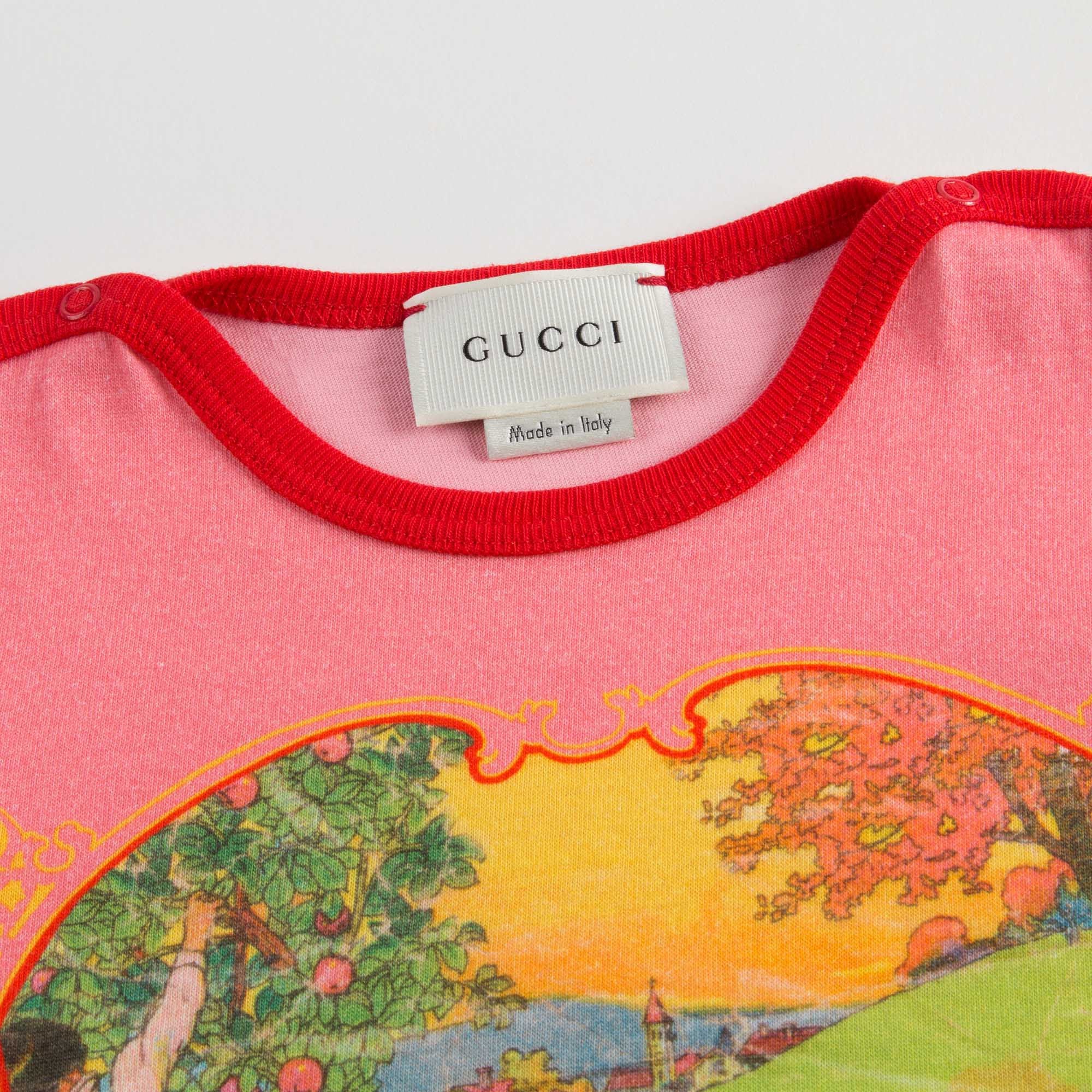 Baby Girls Pink & Yellow Cotton T-shirt