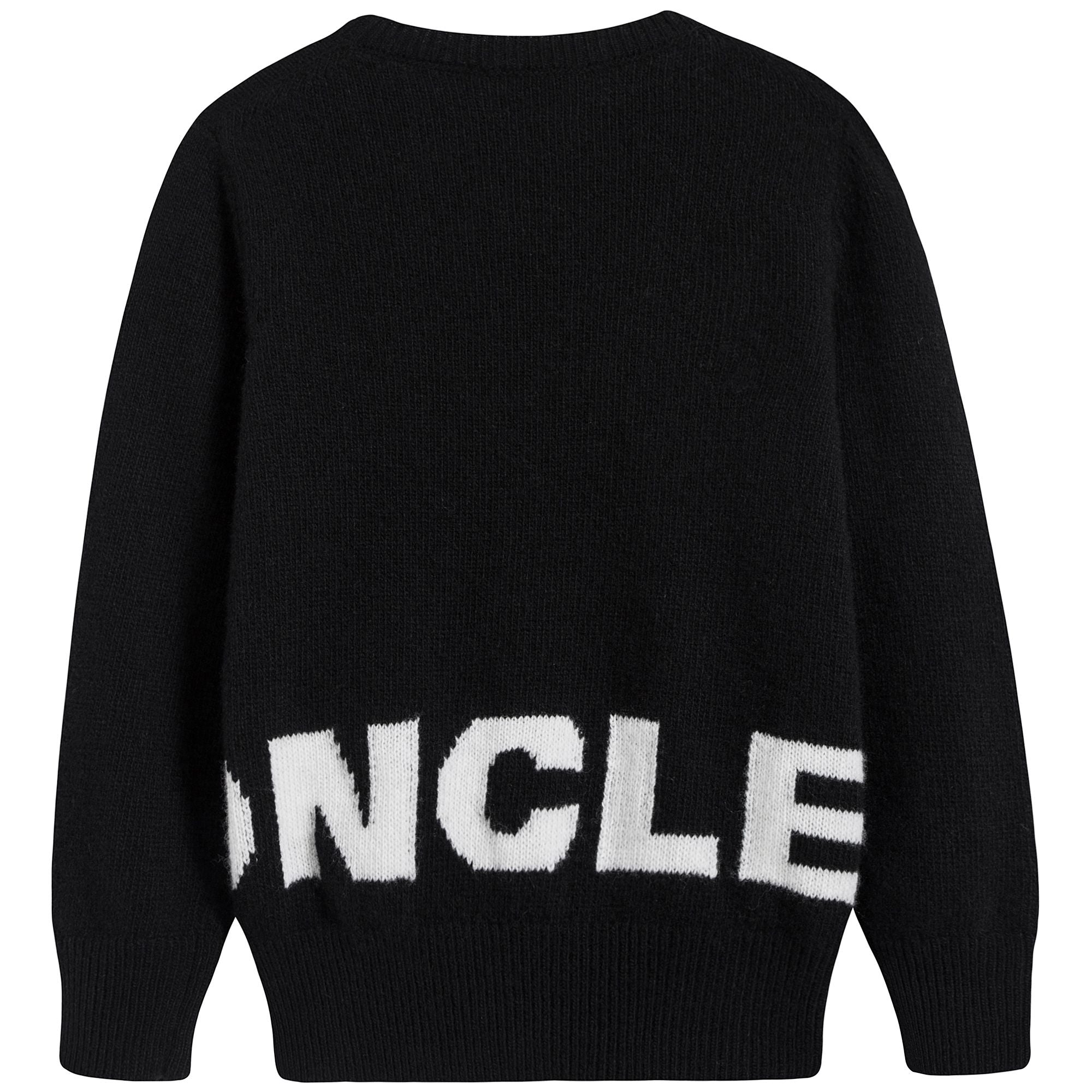 Boys & Girls Black Logo Wool Sweater